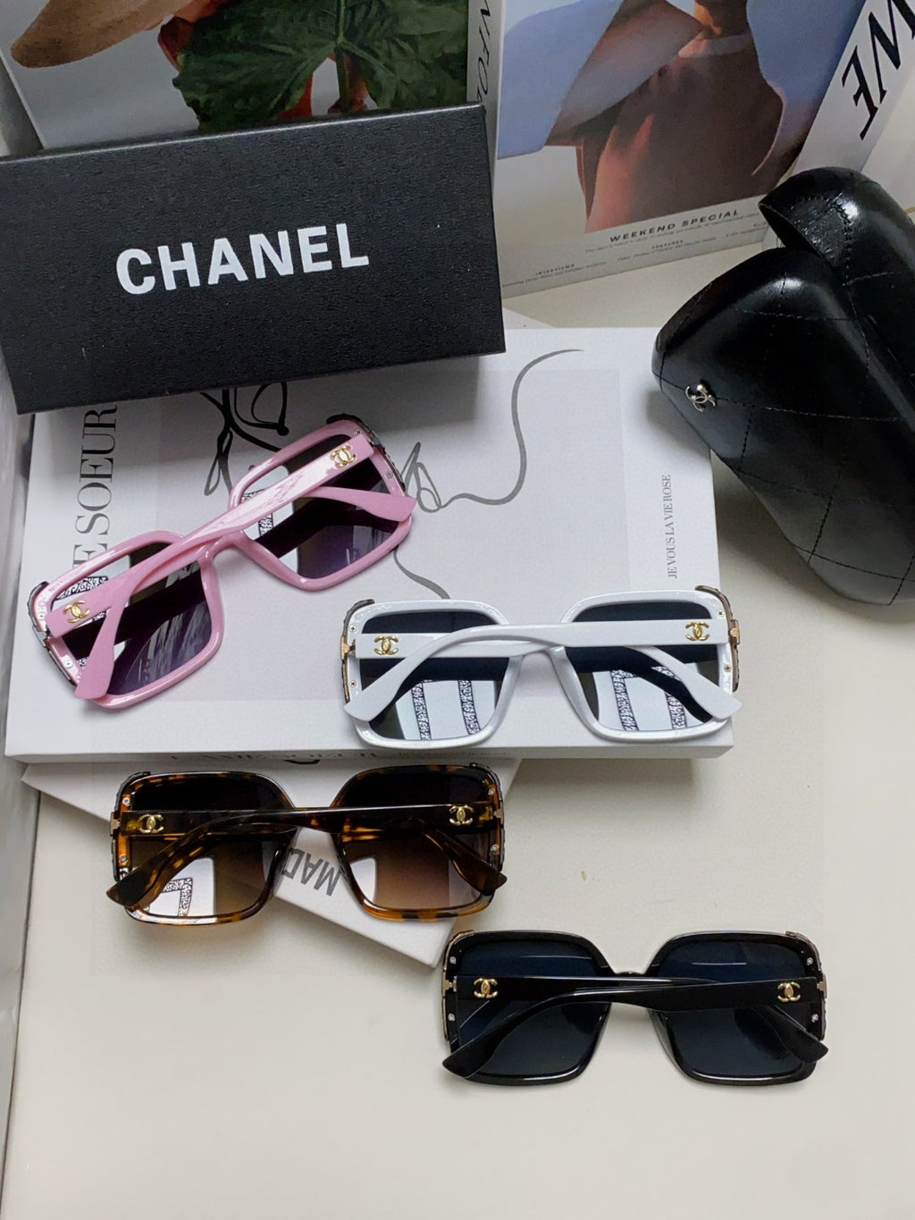 Chanel Square Blue Lens Sunglasses for Women - 448911 - detail image 8