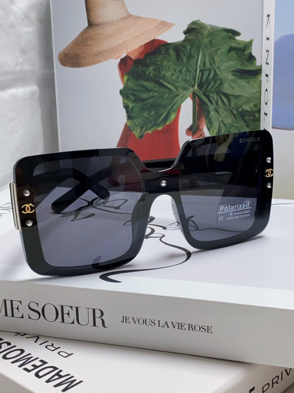 Chanel Polarized Oversized Black Lens Sunglasses for Women