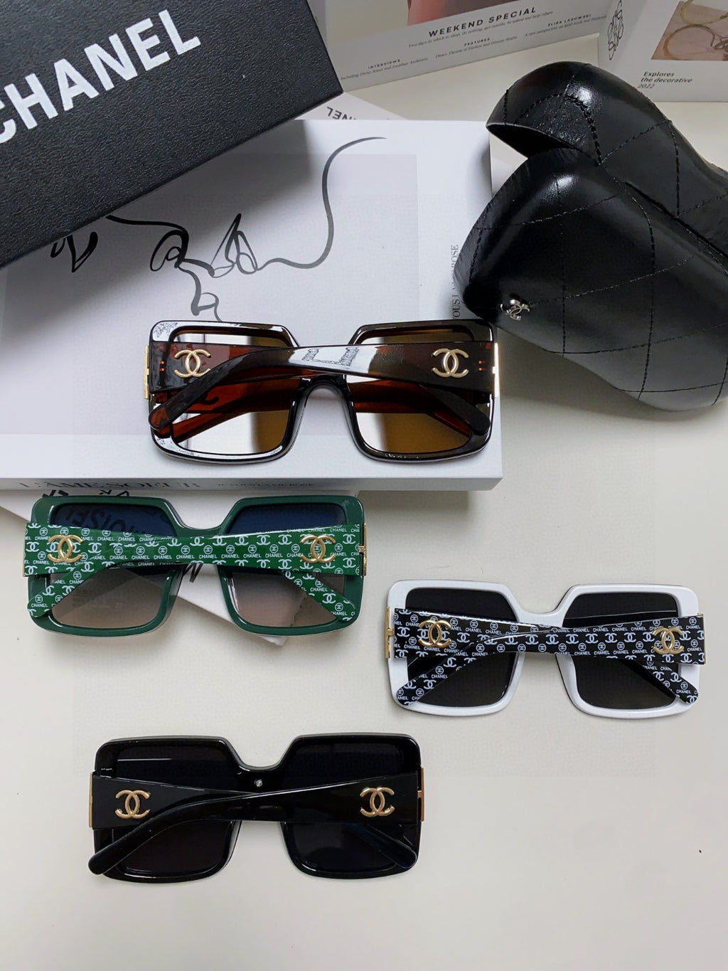 Chanel Polarized Oversized Black Lens Sunglasses for Women - detail image 8