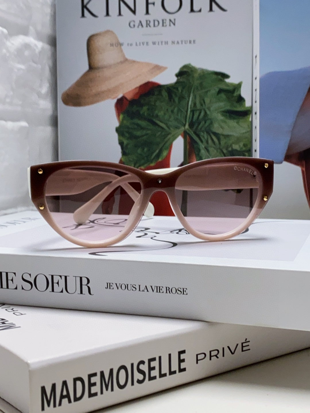 Chanel Round Red Lens Sunglasses for Women