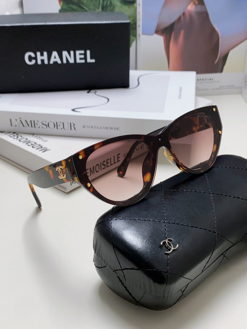 Chanel Round Silver Lens Sunglasses for Women - detail image 7
