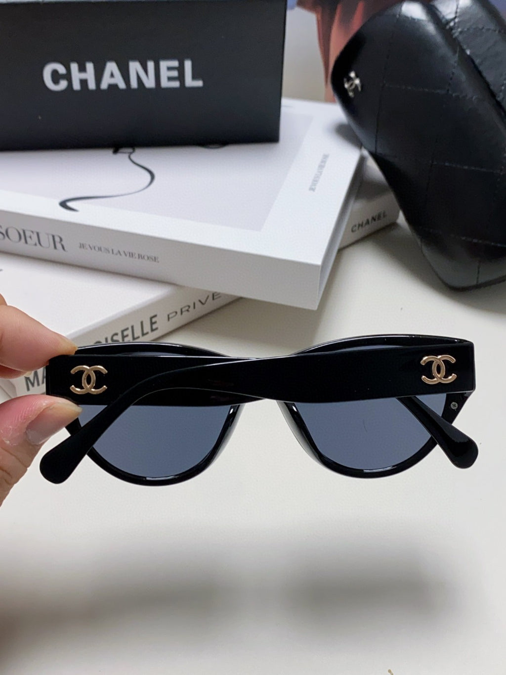 Chanel Round Blue Lens Sunglasses for Women - detail image 4