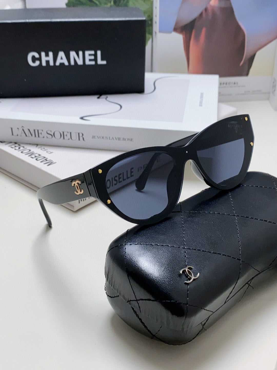 Chanel Round Blue Lens Sunglasses for Women - detail image 7