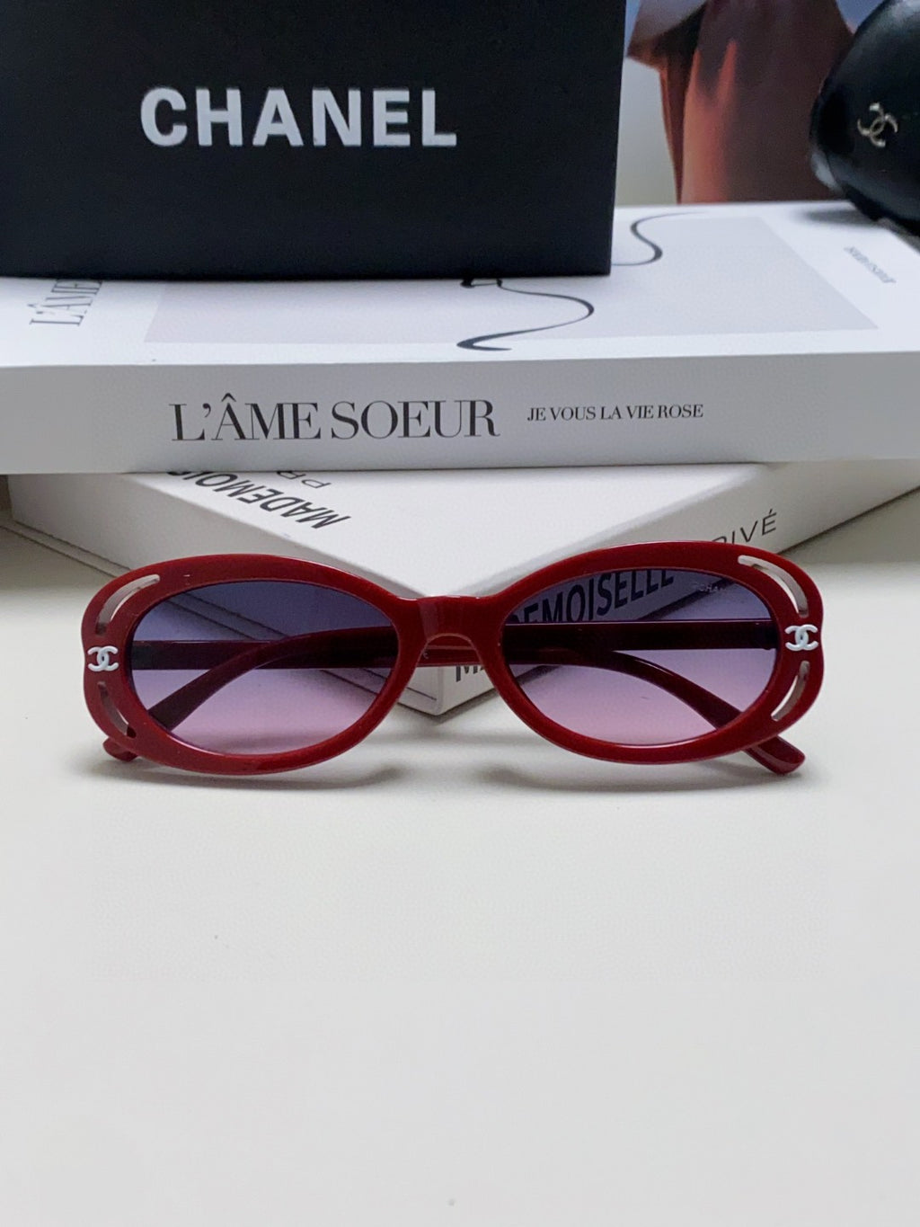 Chanel Cat-Eye Red Lens Sunglasses for Men & Women - detail image 6