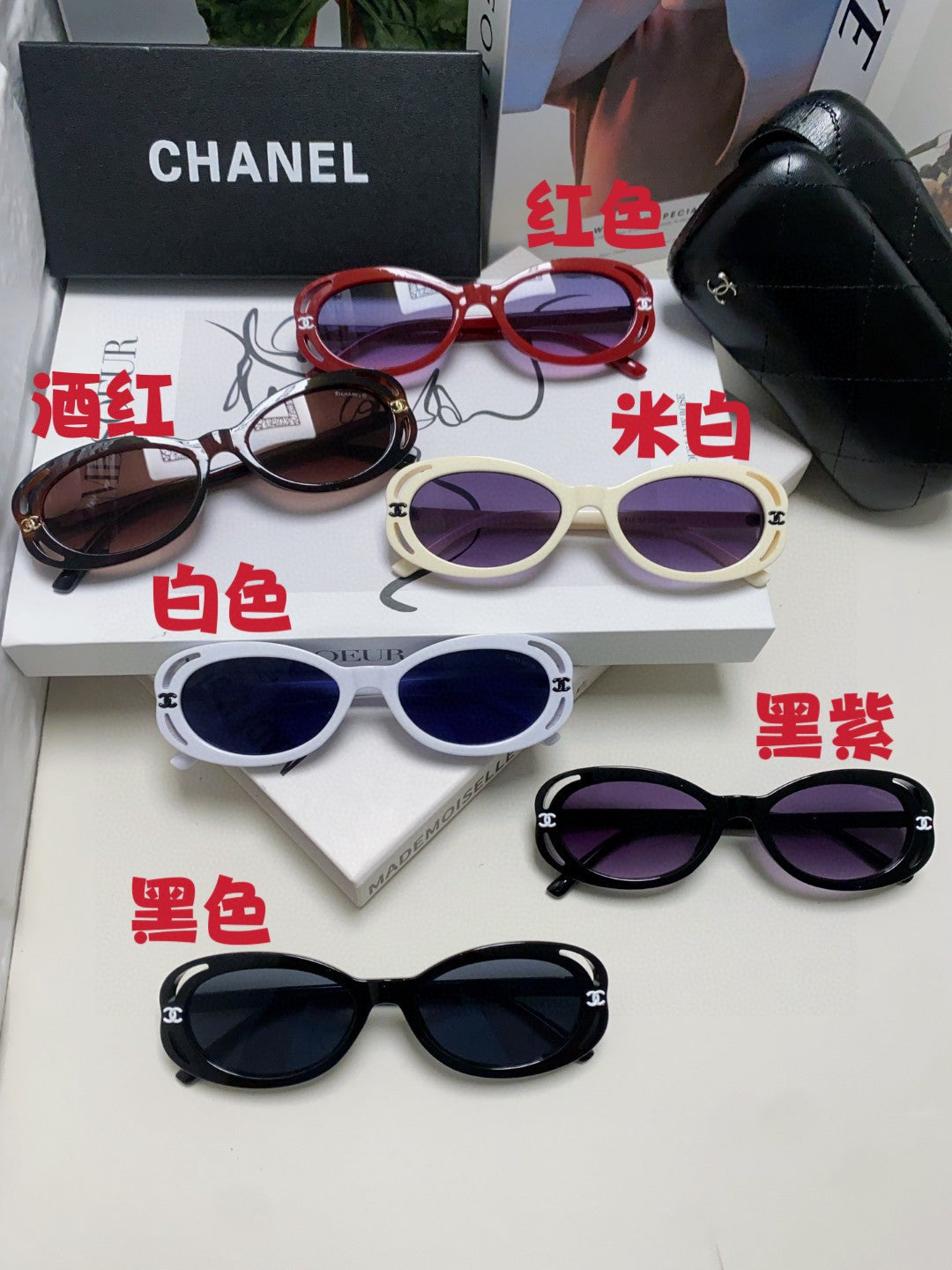 Chanel Cat-Eye Silver Lens Sunglasses for Men & Women - 448922 - detail image 9