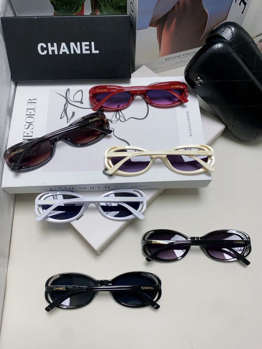 Chanel Cat-Eye Silver Lens Sunglasses for Men & Women - 448922 - detail image 8