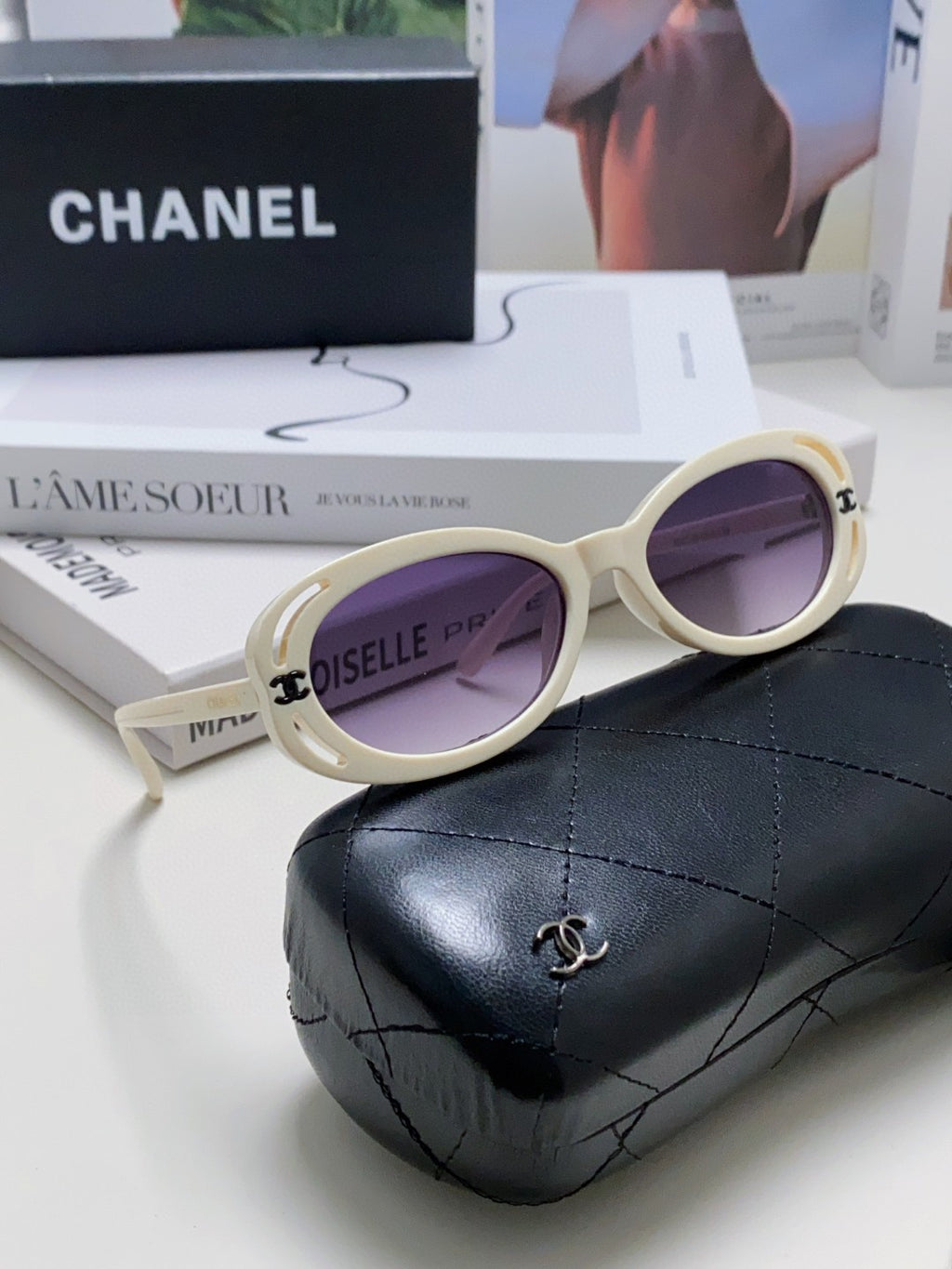 Chanel Cat-Eye Purple Lens Sunglasses for Men & Women - detail image 7