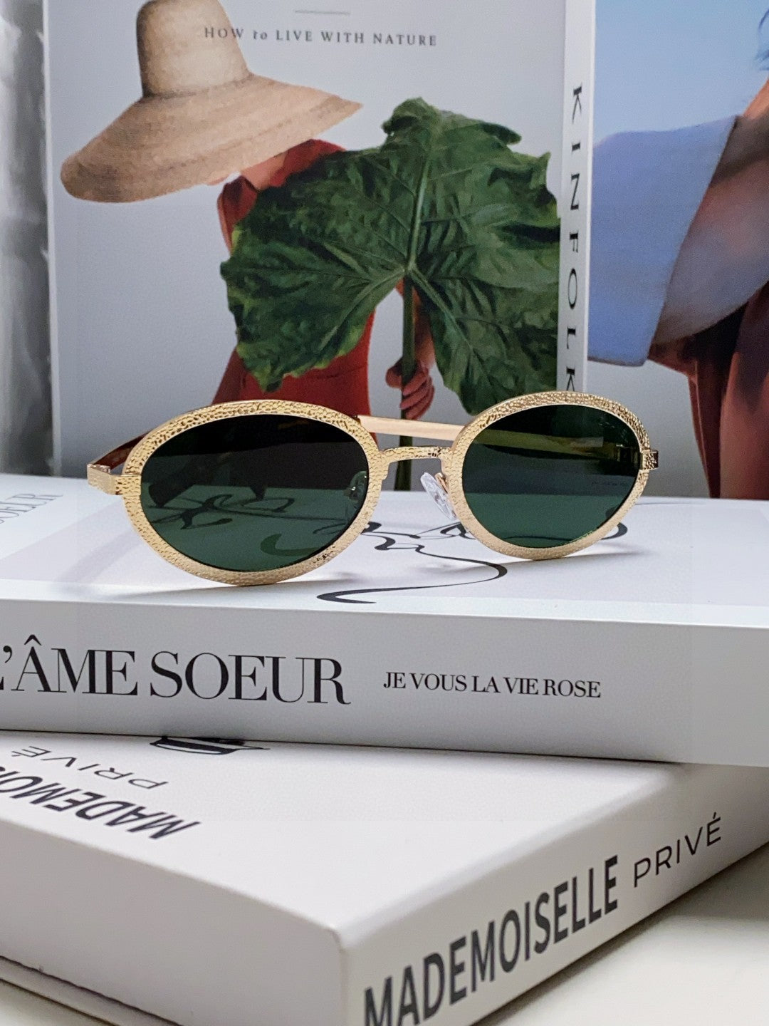 Chanel Metal Oval Black Lens Sunglasses for Women - 448927 - detail image 3