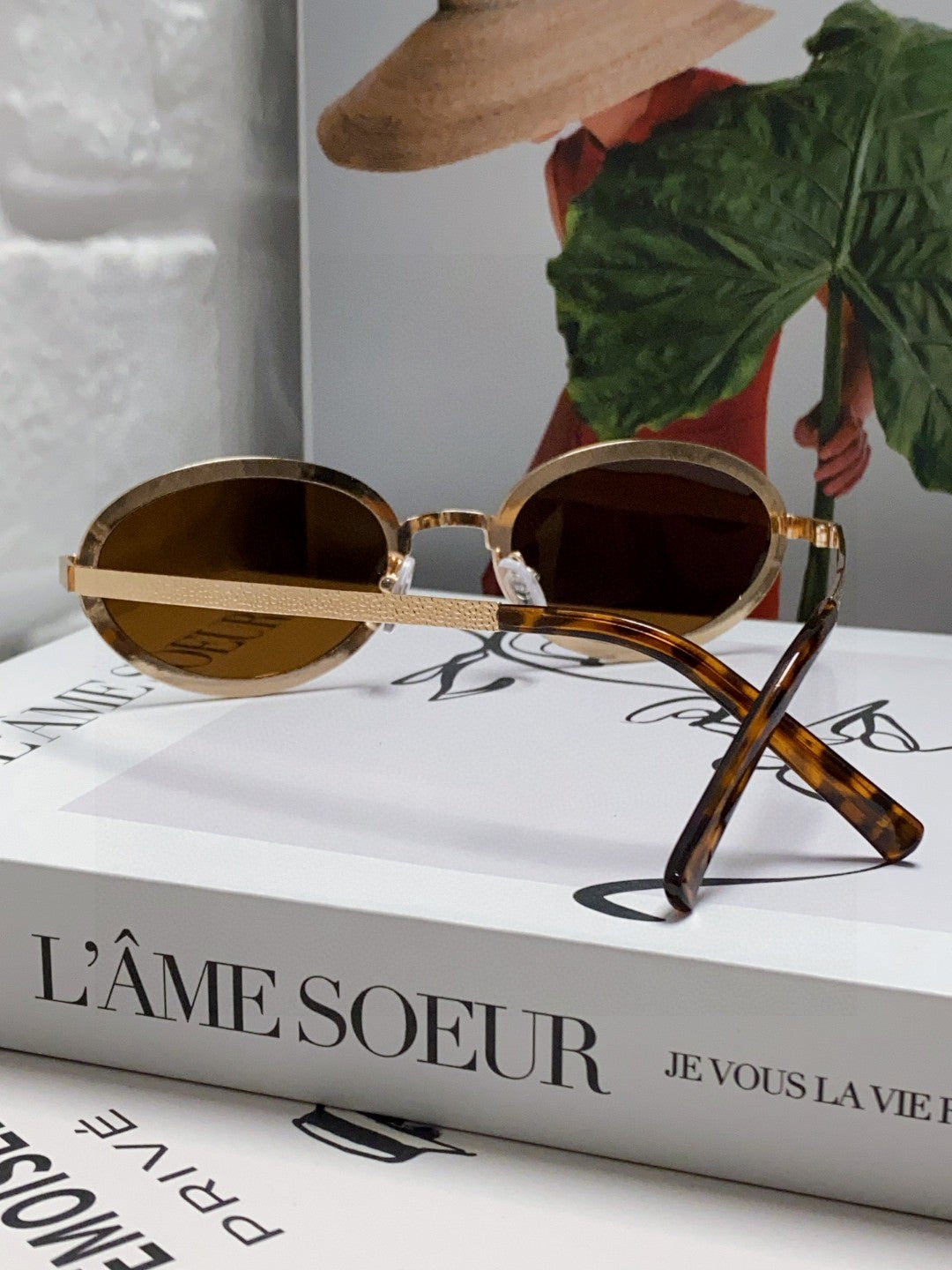 Chanel Metal Oval Red Lens Sunglasses for Women - detail image 4