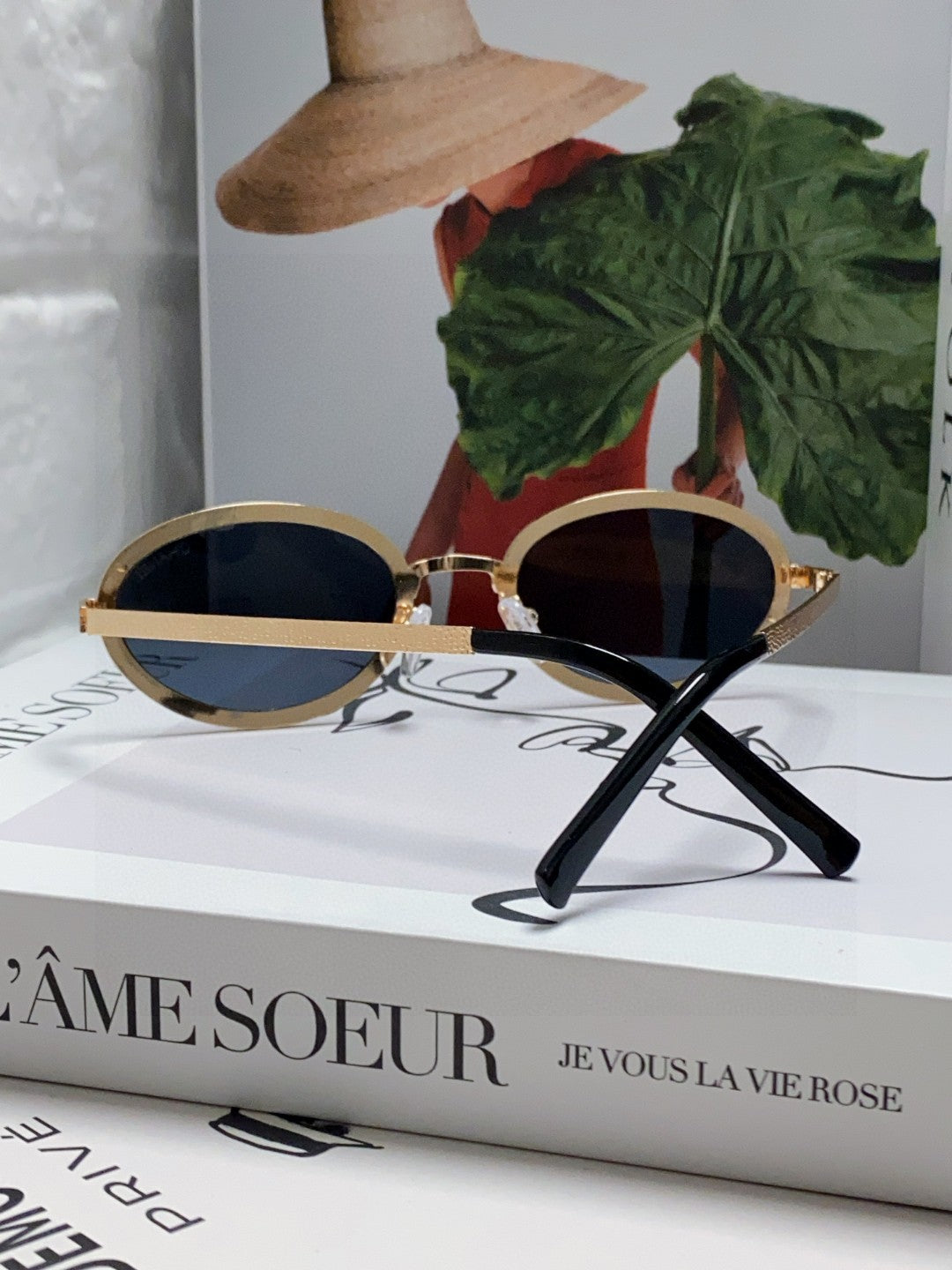 Chanel Metal Oval Black Lens Sunglasses for Women - detail image 4