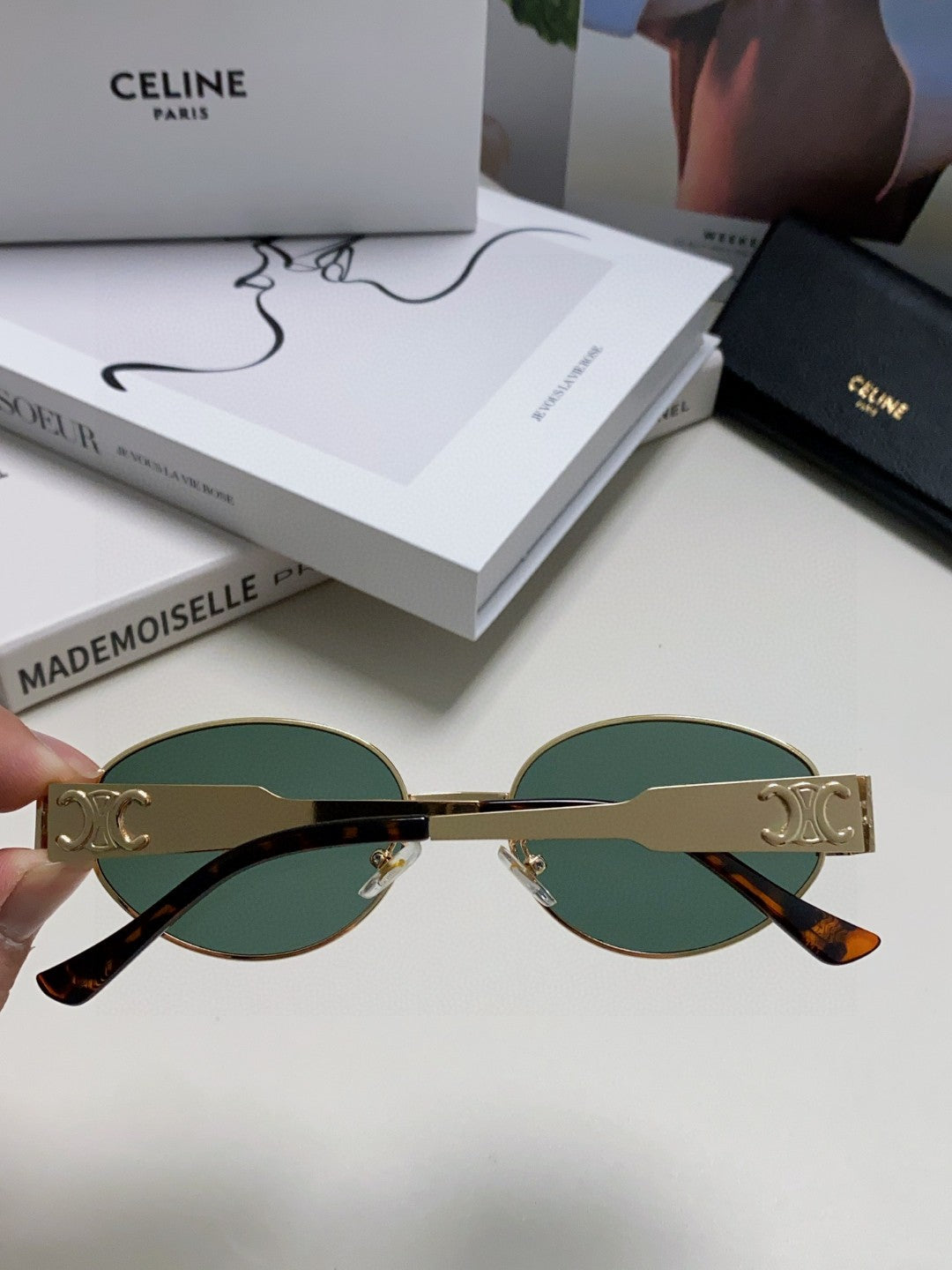 Celine Cat-Eye Gray Lens Sunglasses for Men & Women - detail image 3
