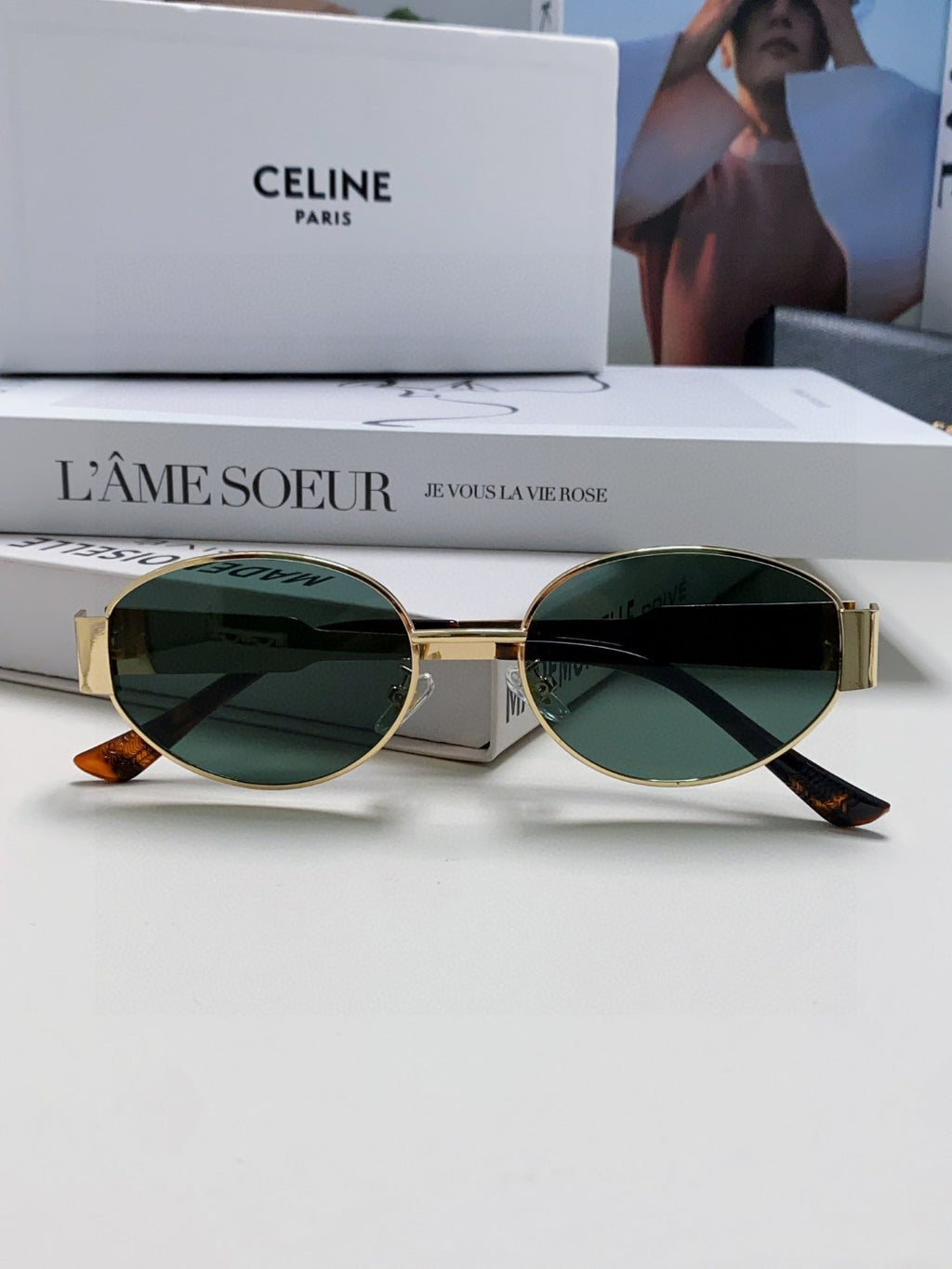 Celine Cat-Eye Gray Lens Sunglasses for Men & Women - detail image 5