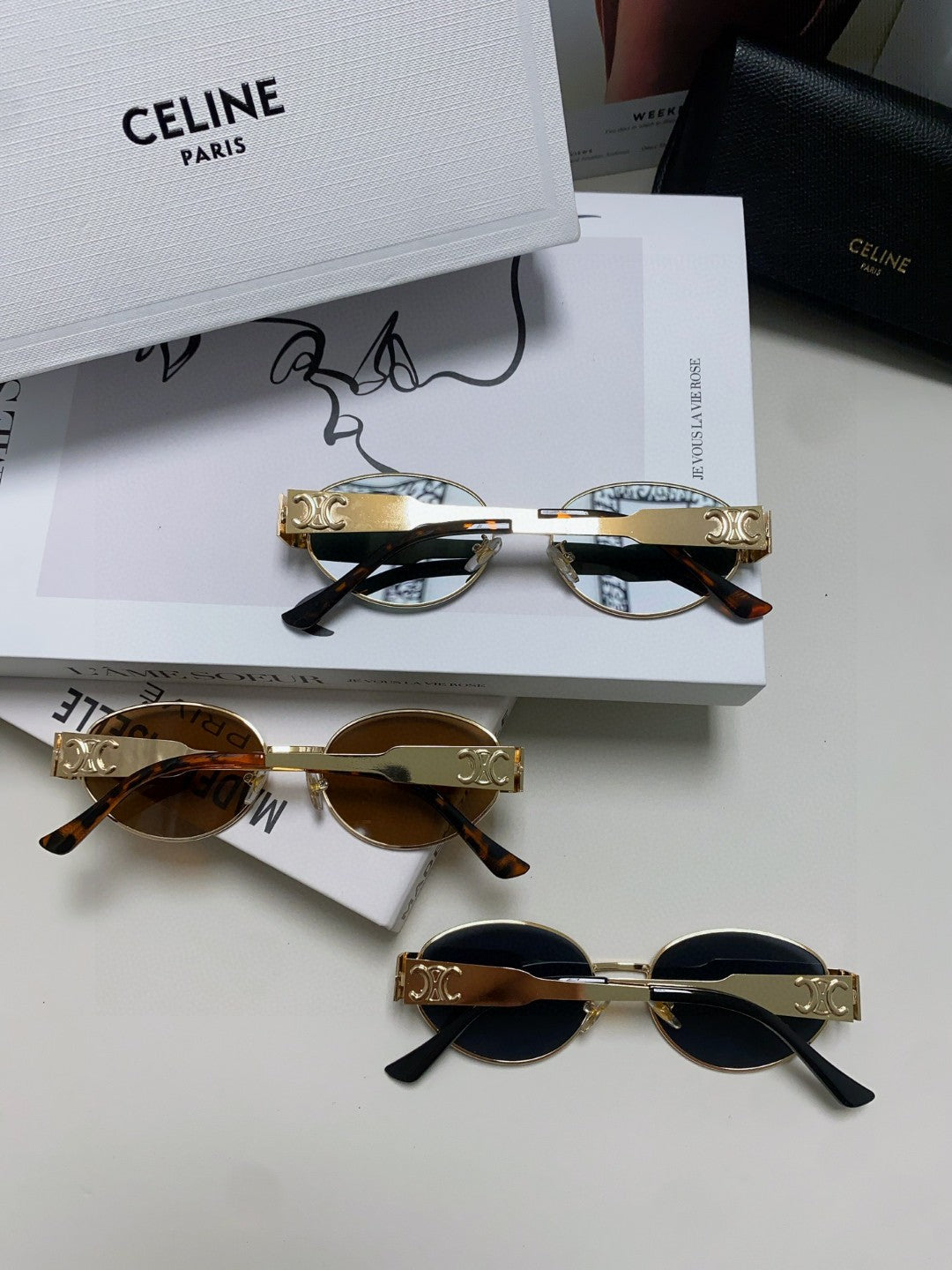 Celine Cat-Eye Gray Lens Sunglasses for Men & Women - detail image 7