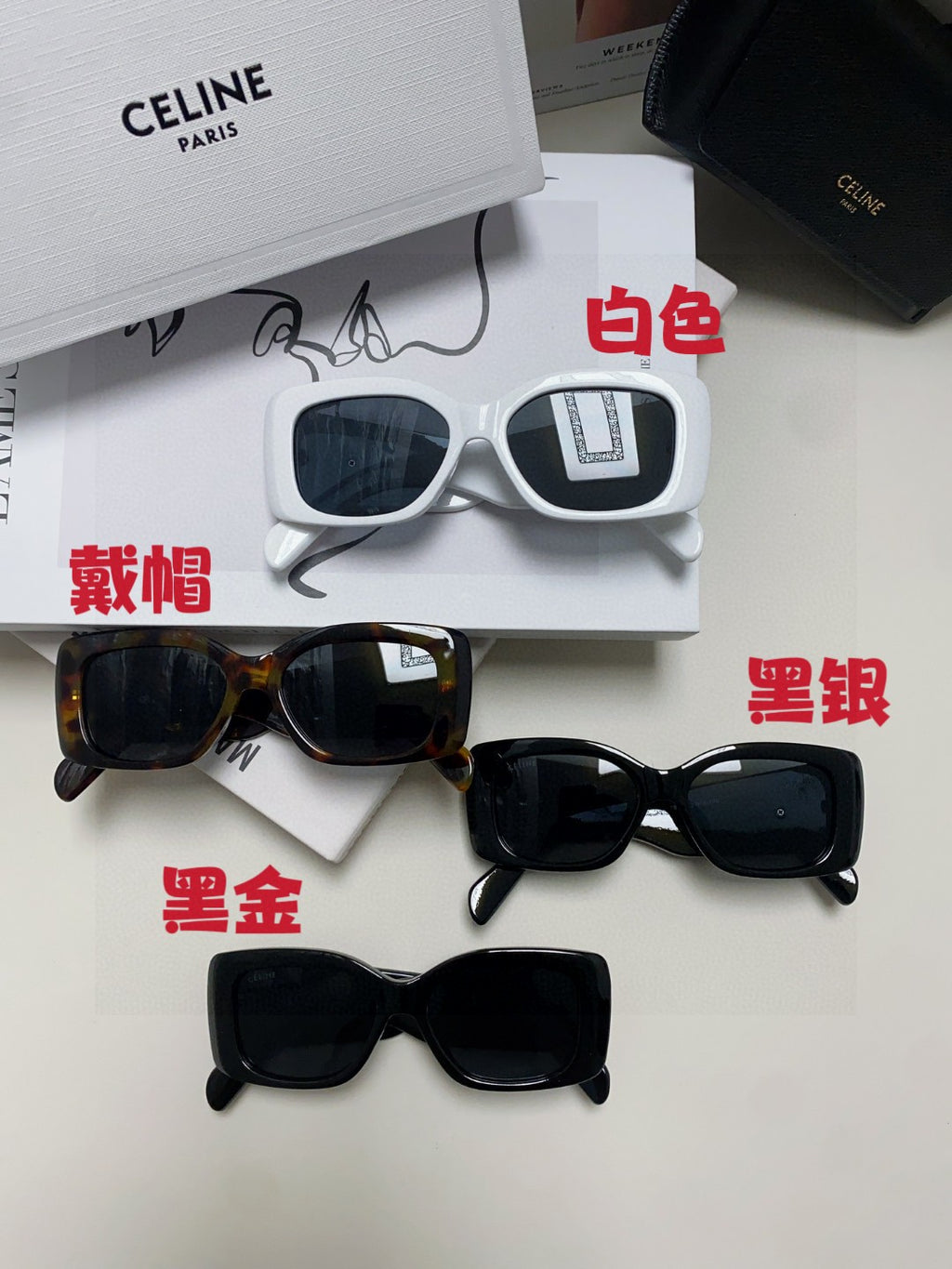 Celine Square Blue Lens Sunglasses for Women - detail image 8