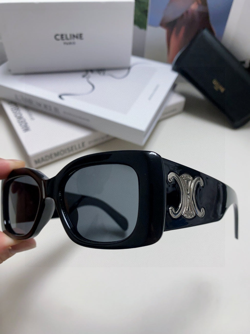 Celine Square Black Lens Sunglasses for Women - 449286 - detail image 5