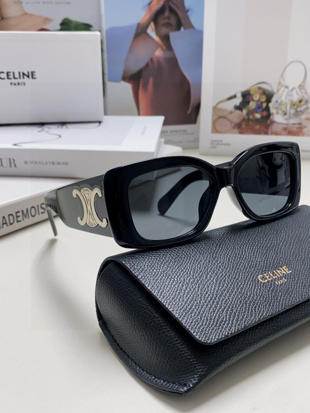 Celine Square Black Lens Sunglasses for Women - 449286 - detail image 6