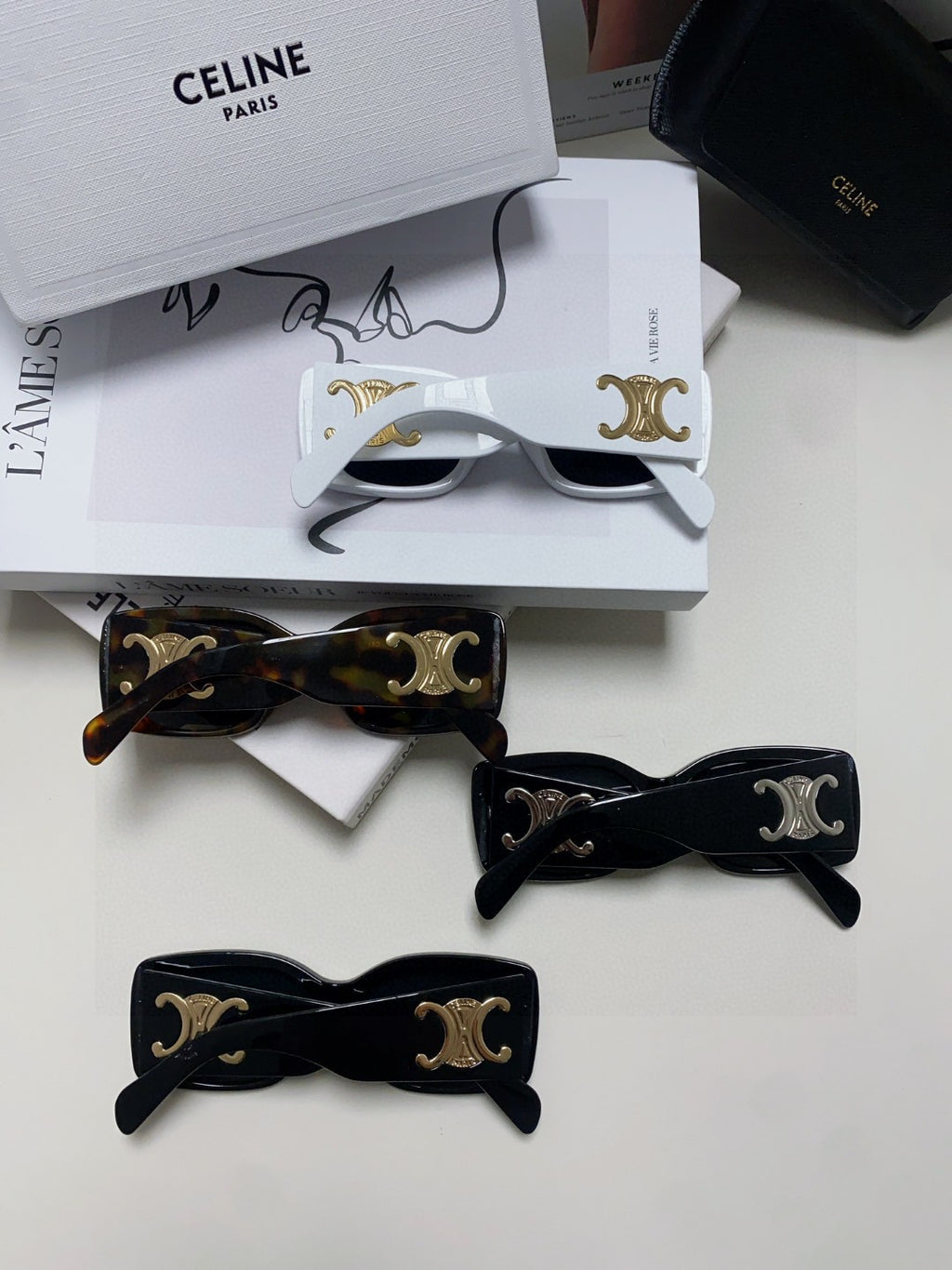 Celine Square Black Lens Sunglasses for Women - 449286 - detail image 7