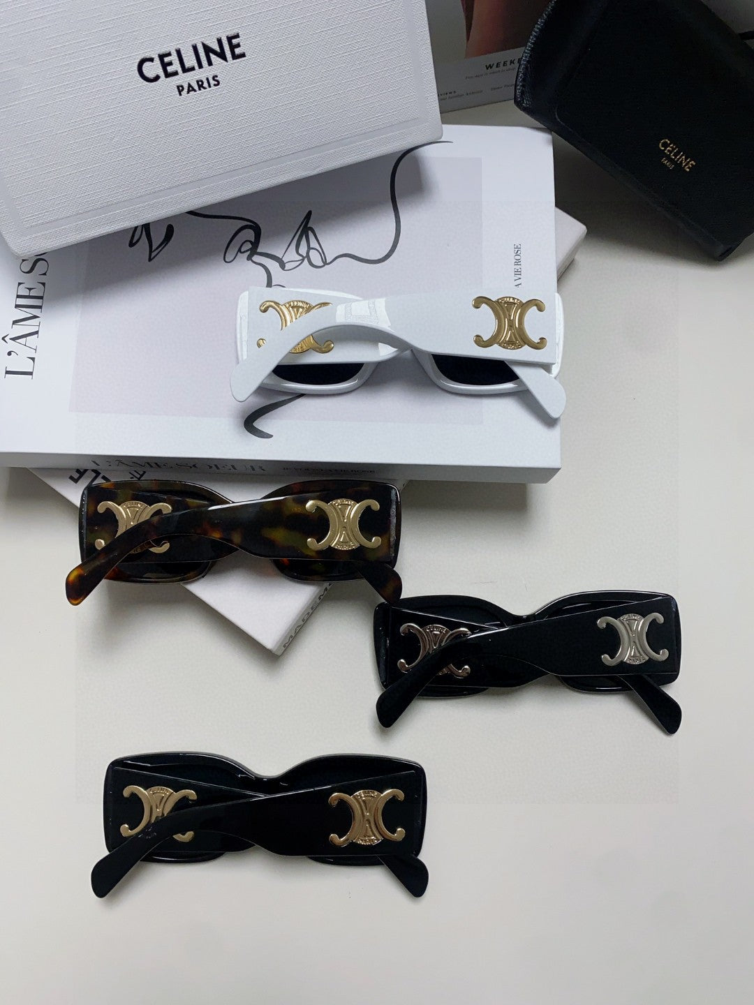 Celine Square Black Lens Sunglasses for Women - 449286 - detail image 7