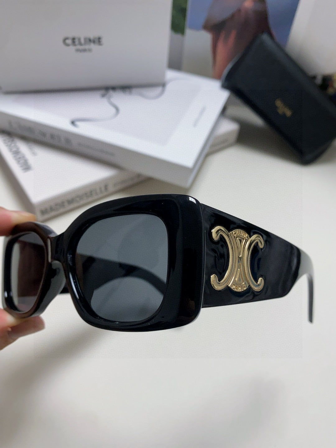 Celine Square Black Lens Sunglasses for Women - detail image 4