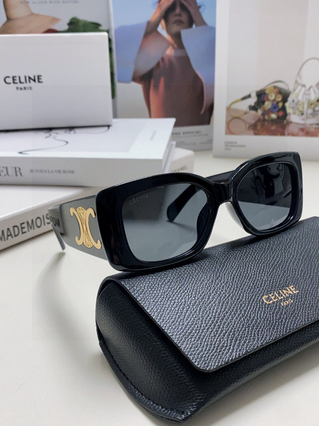 Celine Square Black Lens Sunglasses for Women - detail image 5