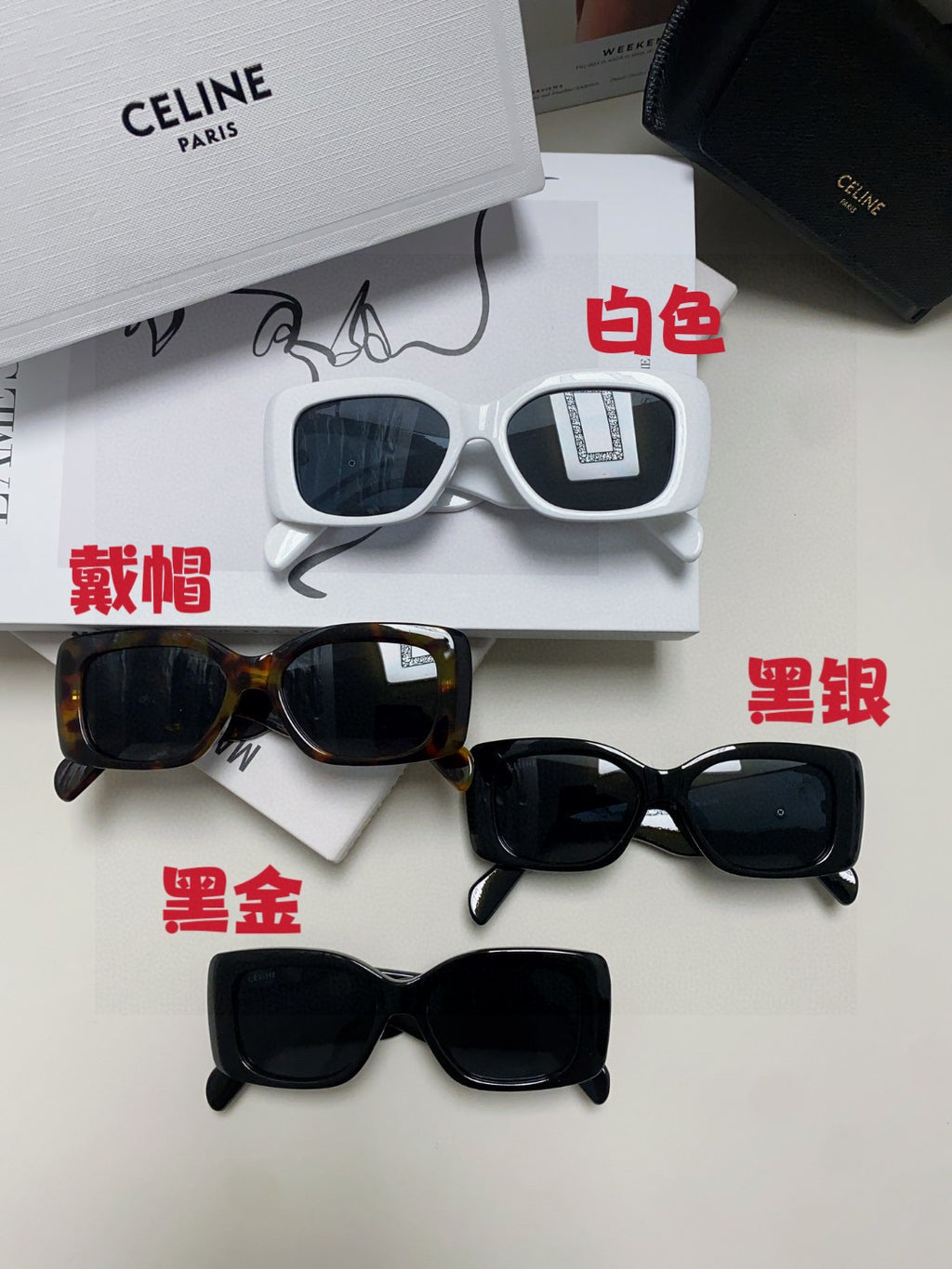 Celine Square Black Lens Sunglasses for Women - detail image 7