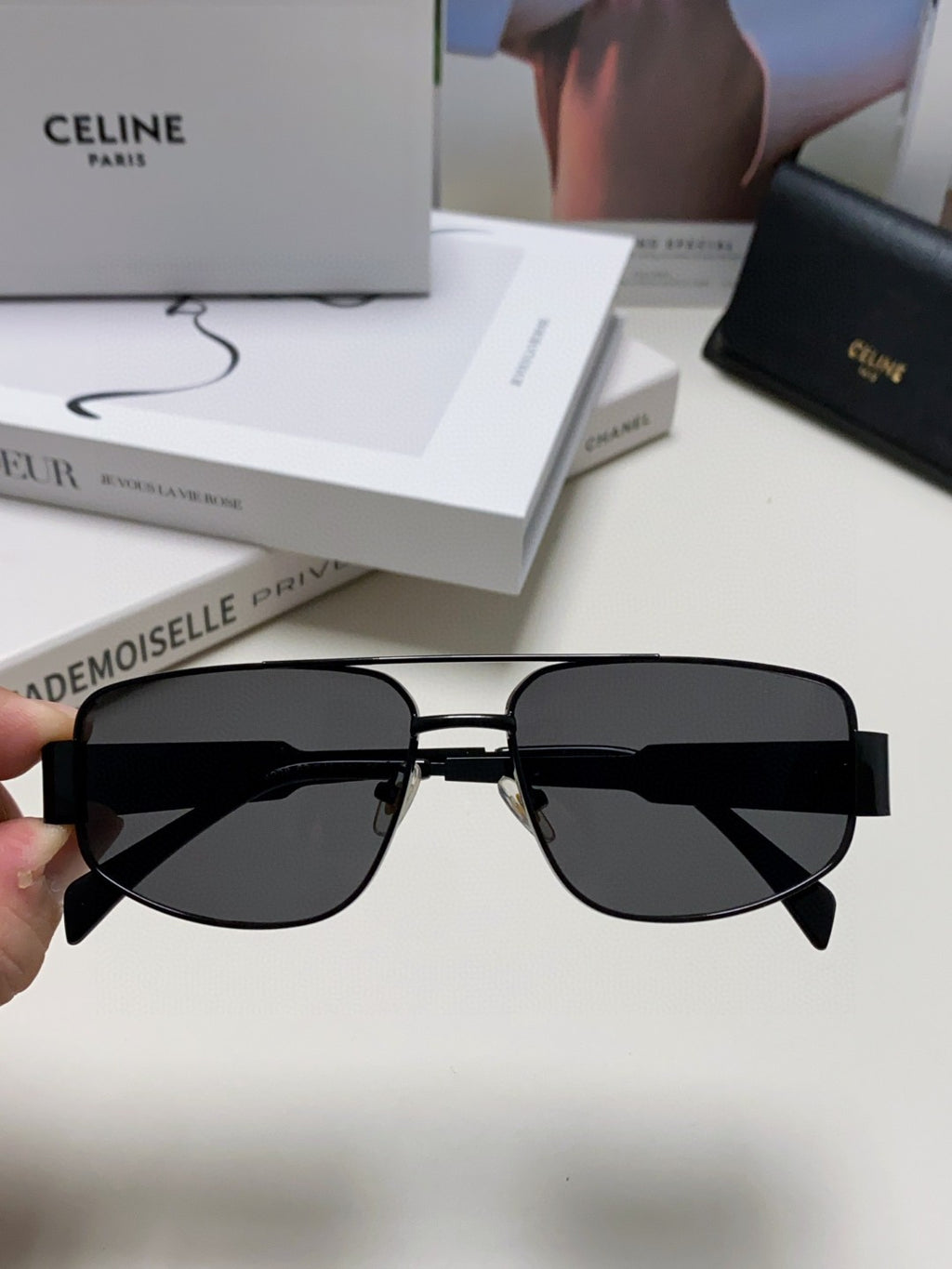 Celine CL40278 Metal Aviator Silver Lens Sunglasses for Men & Women - 465475 - detail image 3