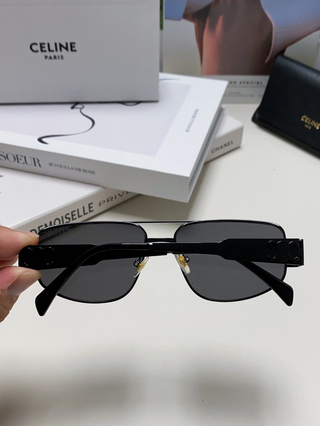 Celine CL40278 Metal Aviator Silver Lens Sunglasses for Men & Women - 465475 - detail image 4