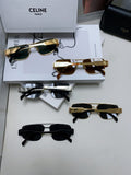 Celine CL40278 Metal Aviator Silver Lens Sunglasses for Men & Women