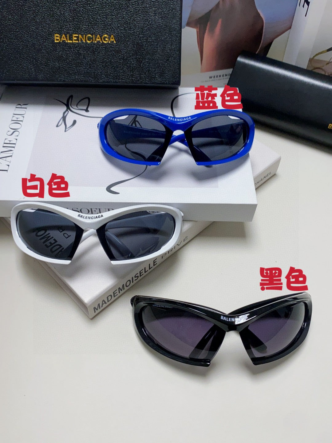 Balenciaga BB0318S Fashion Blue Lens Sunglasses for Men & Women - 382922 - detail image 9