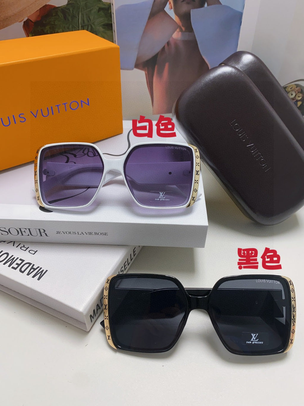 Louis Vuitton Square Red Lens Sunglasses for Women - detail image 9