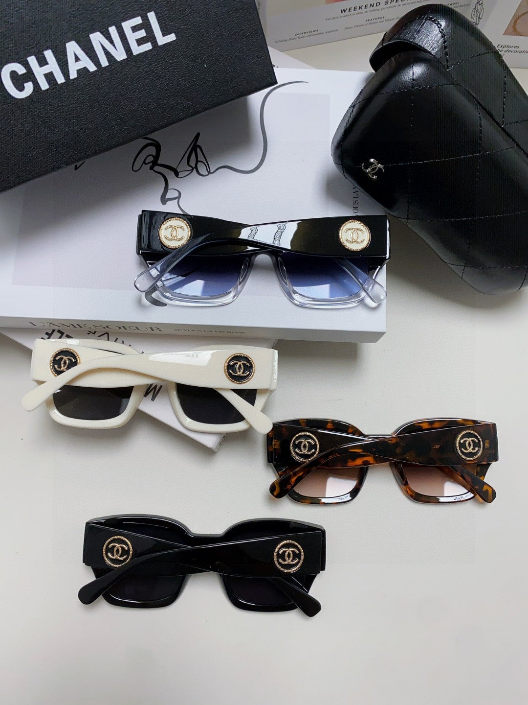 Chanel Fashion Red Lens Sunglasses for Men & Women - 465045 - detail image 8