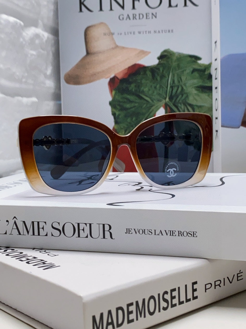 Chanel Metal Cat-Eye Blue Lens Sunglasses for Women - 465047