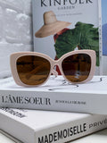 Chanel Metal Cat-Eye Brown Lens Sunglasses for Women