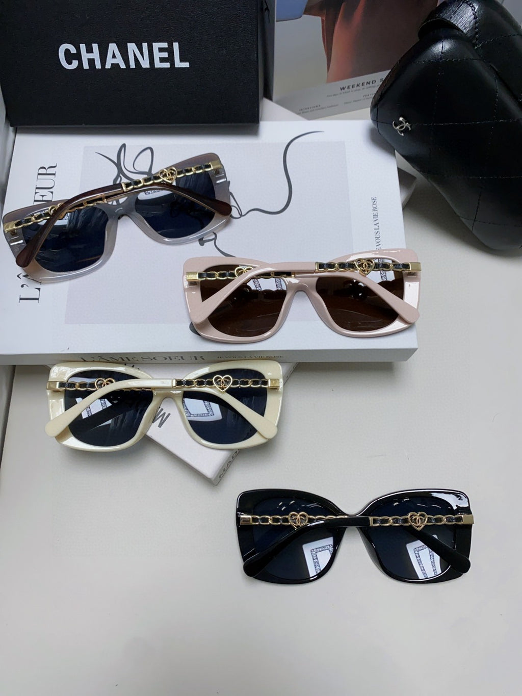 Chanel Metal Cat-Eye Brown Lens Sunglasses for Women - detail image 8