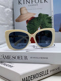 Chanel Metal Cat-Eye Blue Lens Sunglasses for Women - 465049