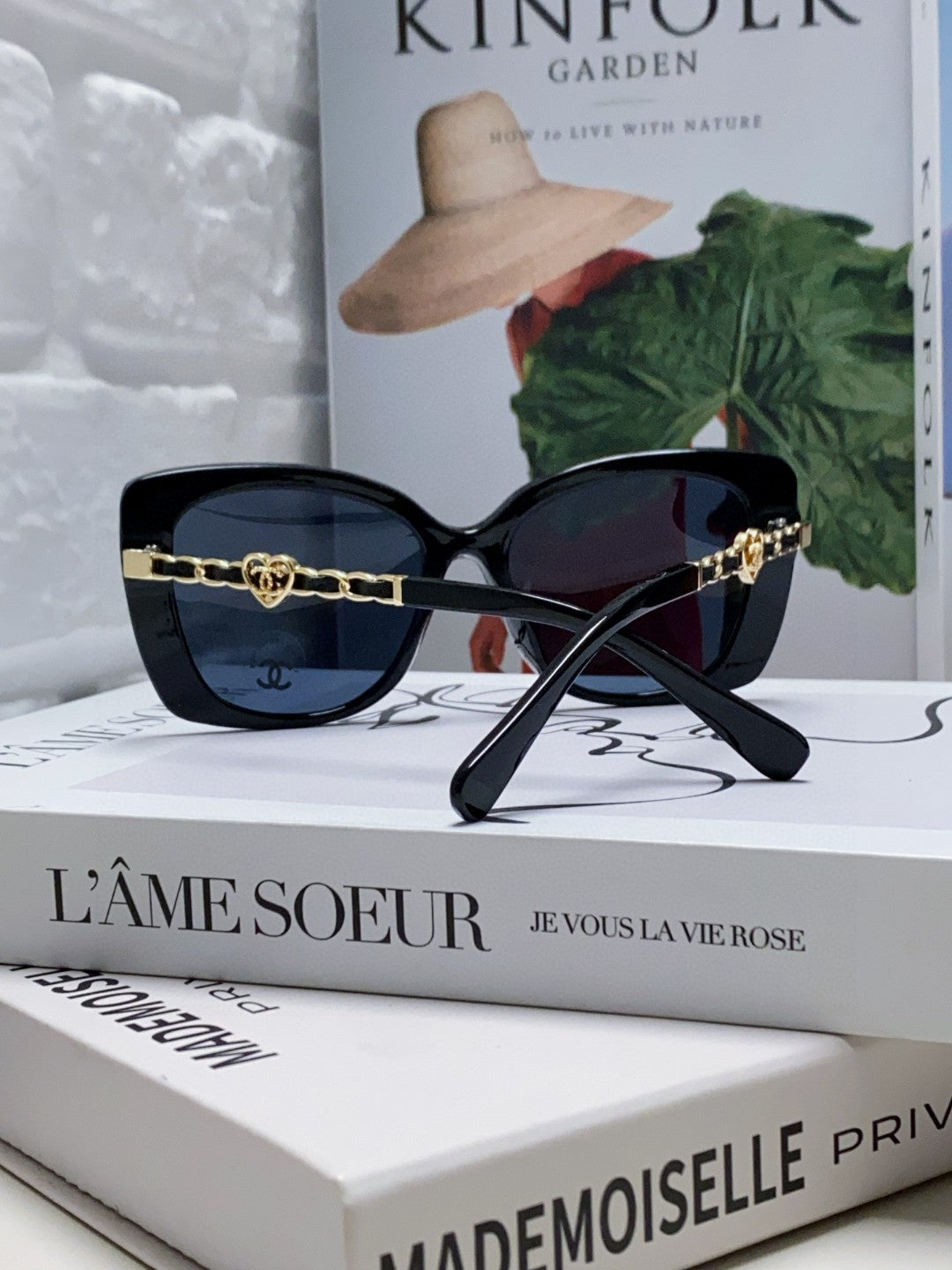 Chanel Metal Cat-Eye Blue Lens Sunglasses for Women - detail image 2