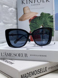 Chanel Metal Cat-Eye Blue Lens Sunglasses for Women