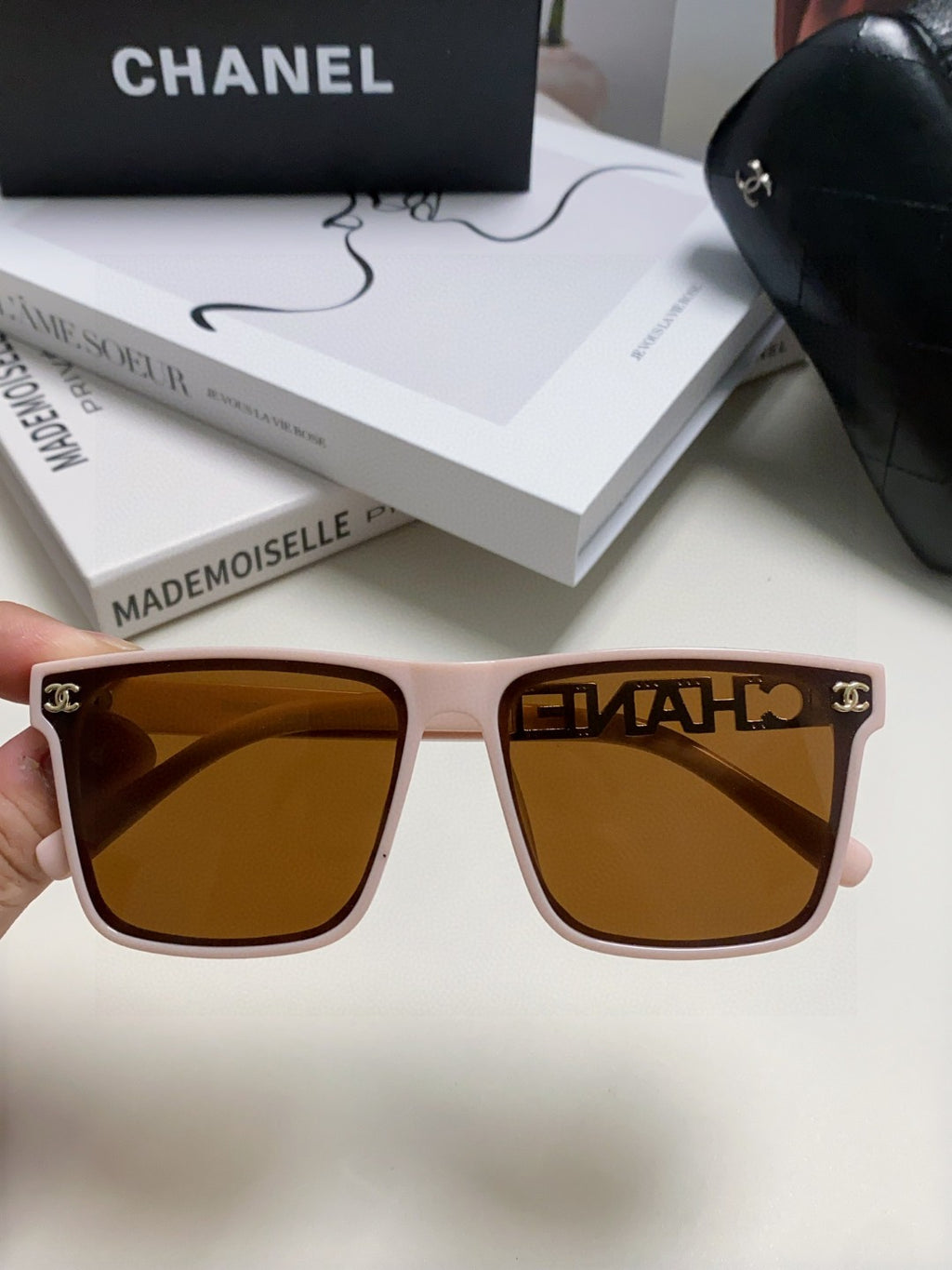 Chanel Polarized Square Brown Lens Sunglasses for Women - detail image 3
