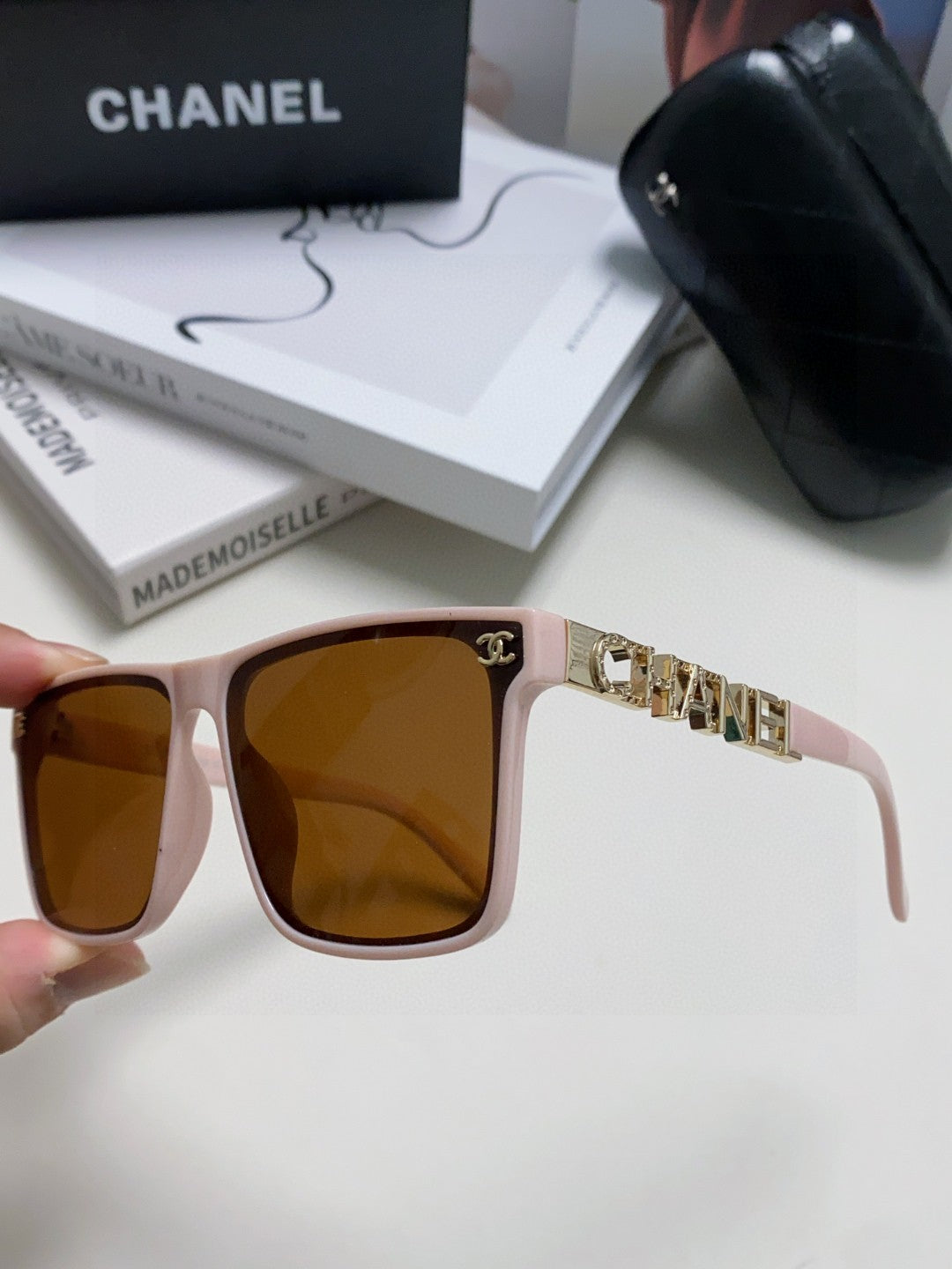 Chanel Polarized Square Brown Lens Sunglasses for Women - detail image 5