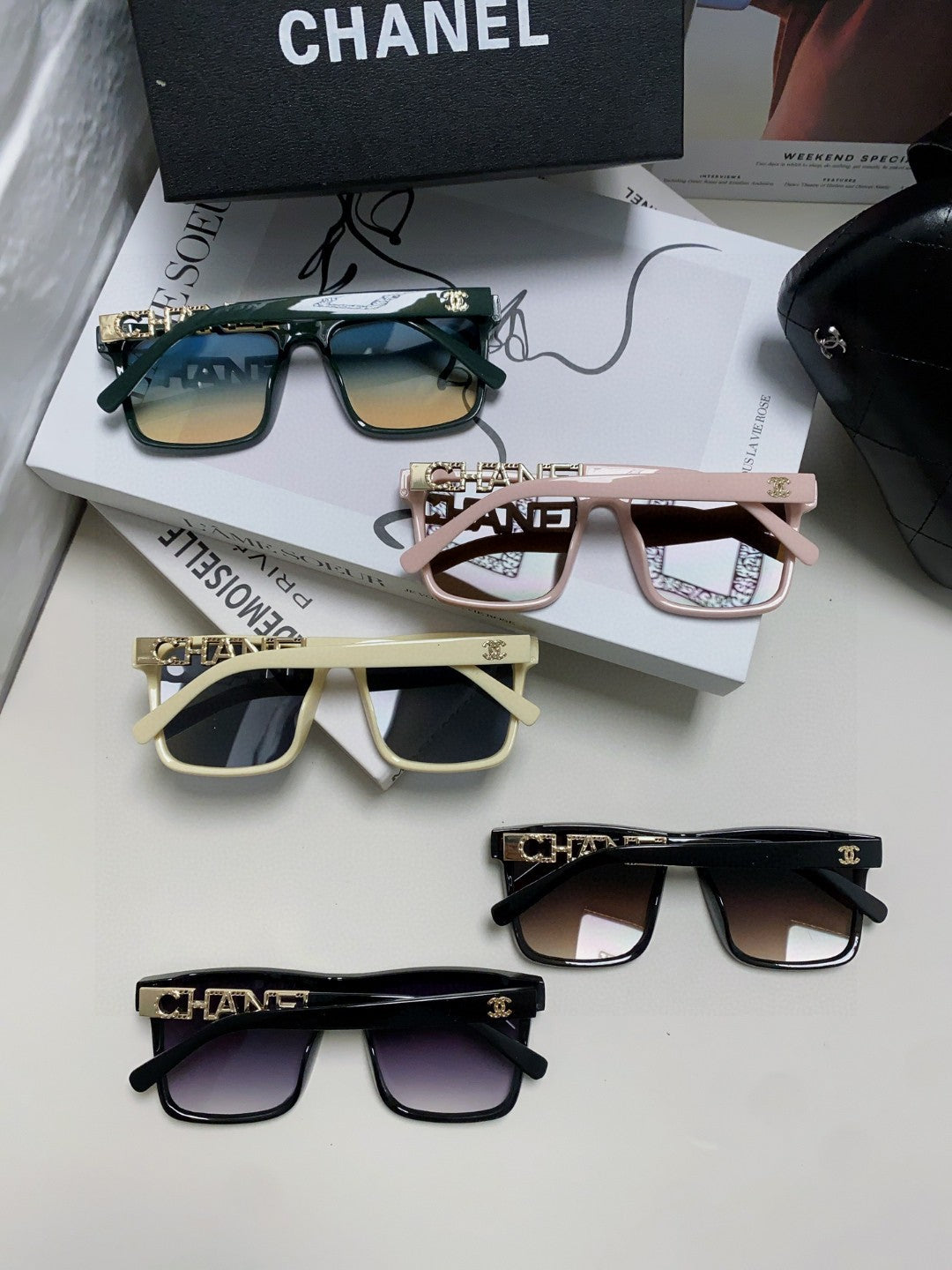 Chanel Polarized Square Brown Lens Sunglasses for Women - detail image 7