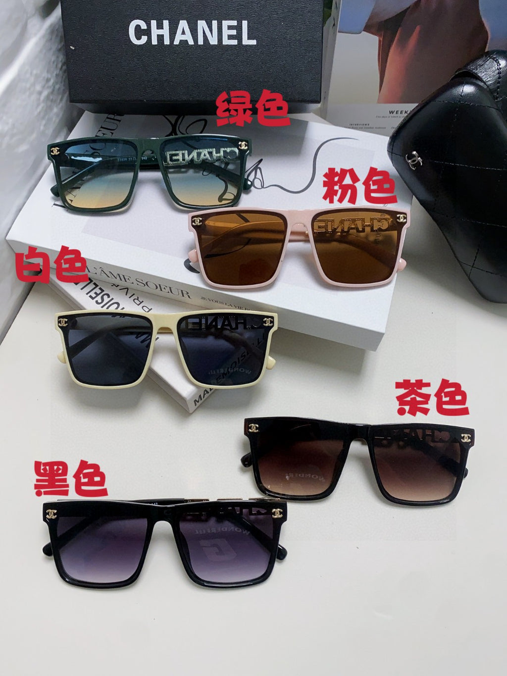 Chanel Polarized Square Brown Lens Sunglasses for Women - detail image 8