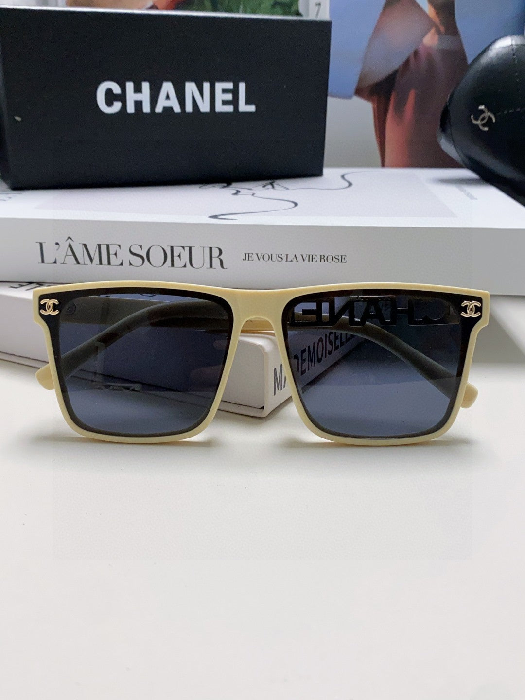 Chanel Polarized Square Black Lens Sunglasses for Women - detail image 5