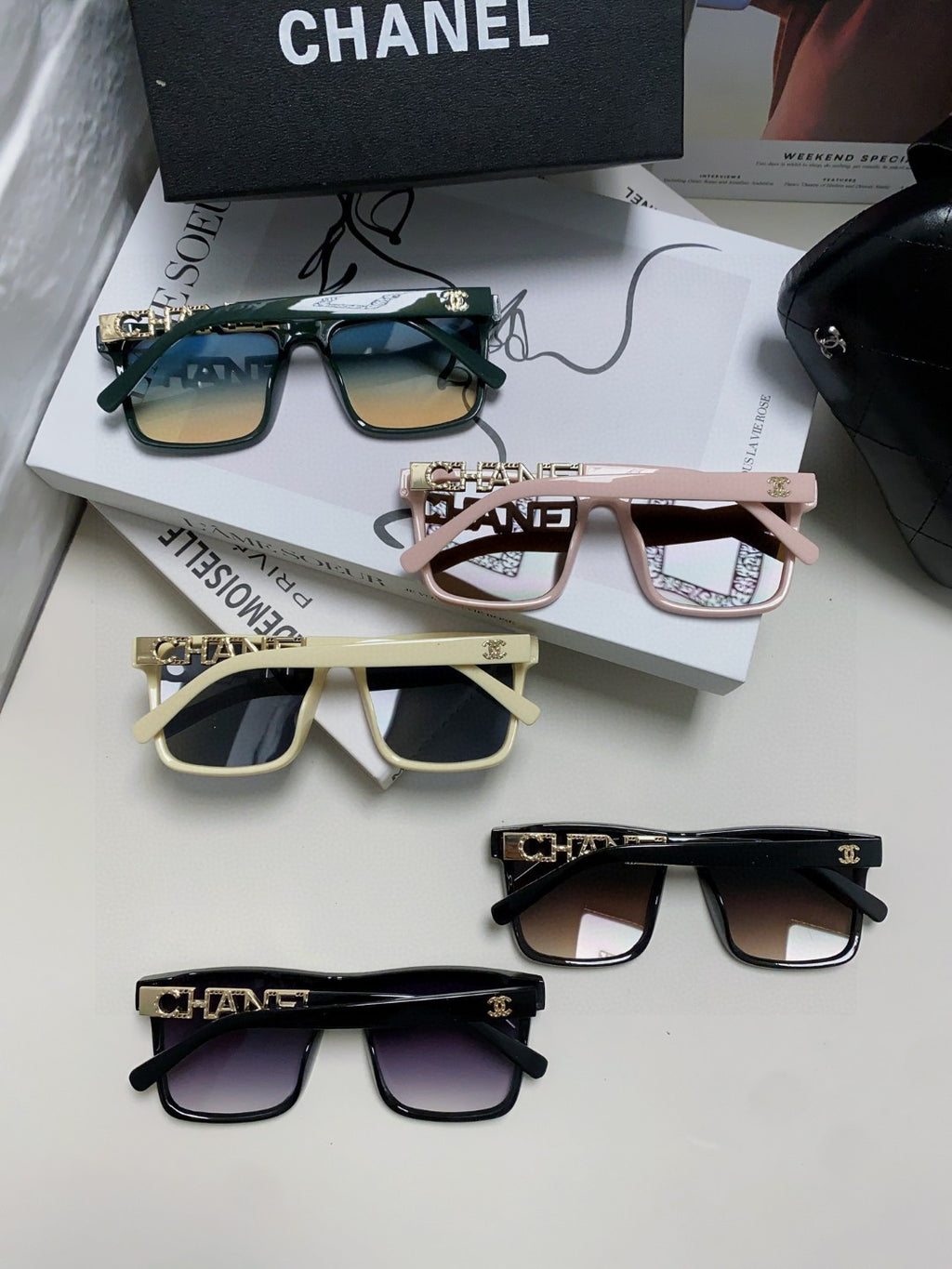 Chanel Polarized Square Black Lens Sunglasses for Women - detail image 7