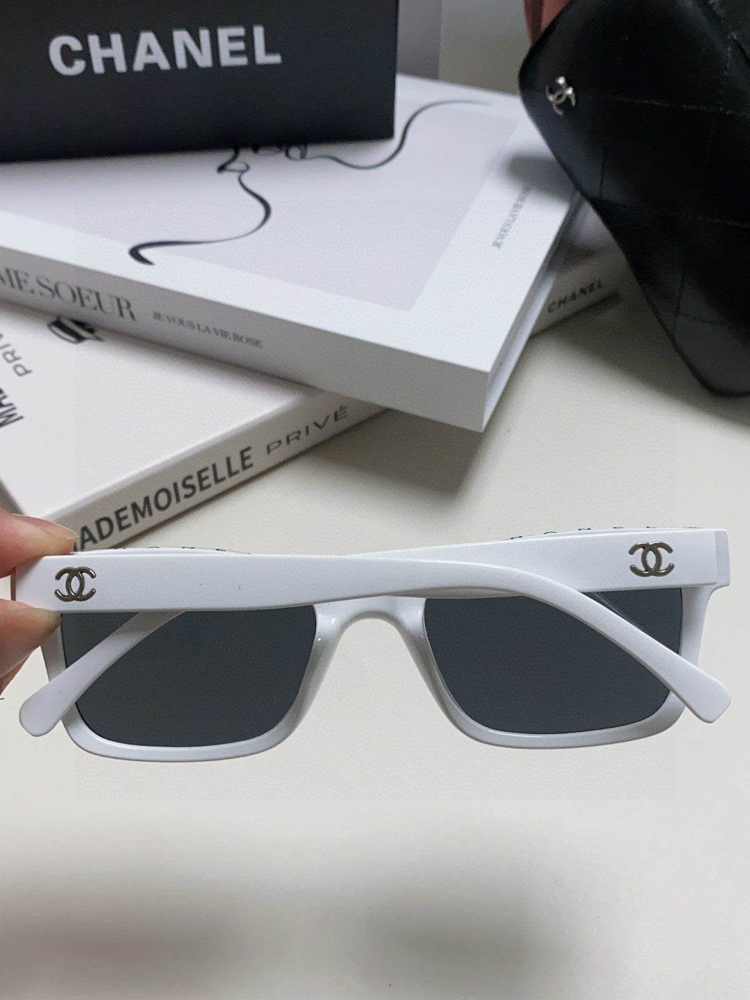 Chanel Square Blue Lens Sunglasses for Women - detail image 4