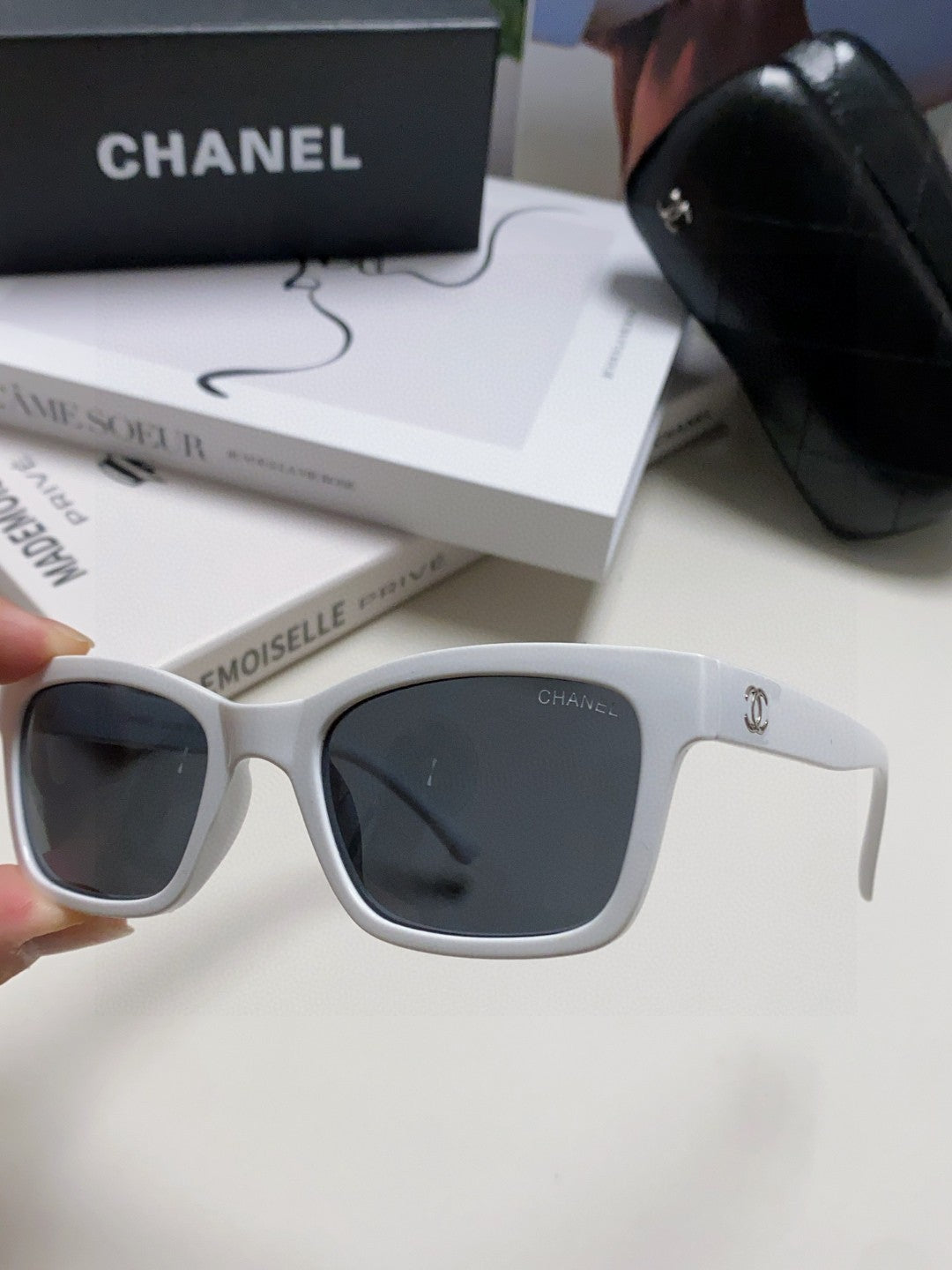 Chanel Square Blue Lens Sunglasses for Women - detail image 5