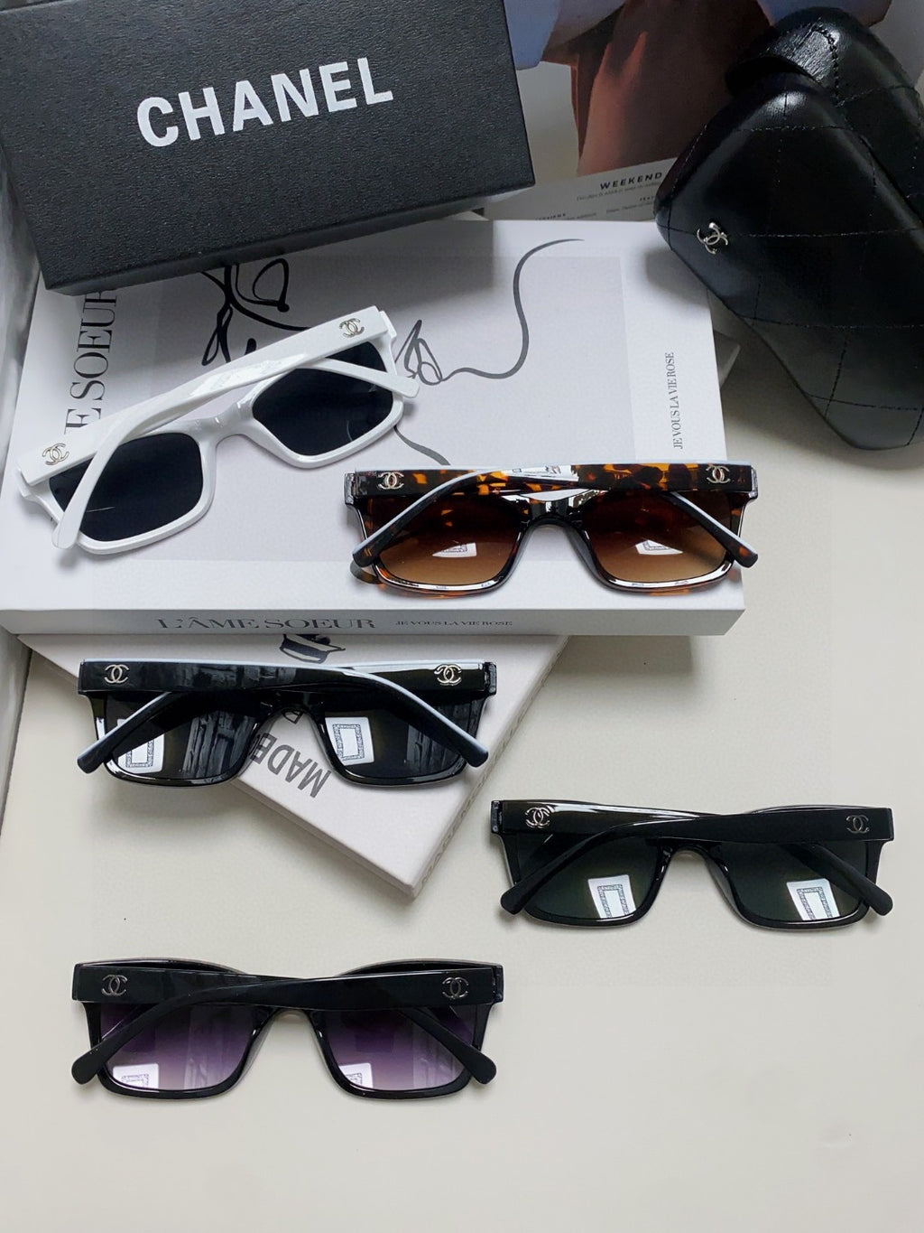 Chanel Square Blue Lens Sunglasses for Women - detail image 7