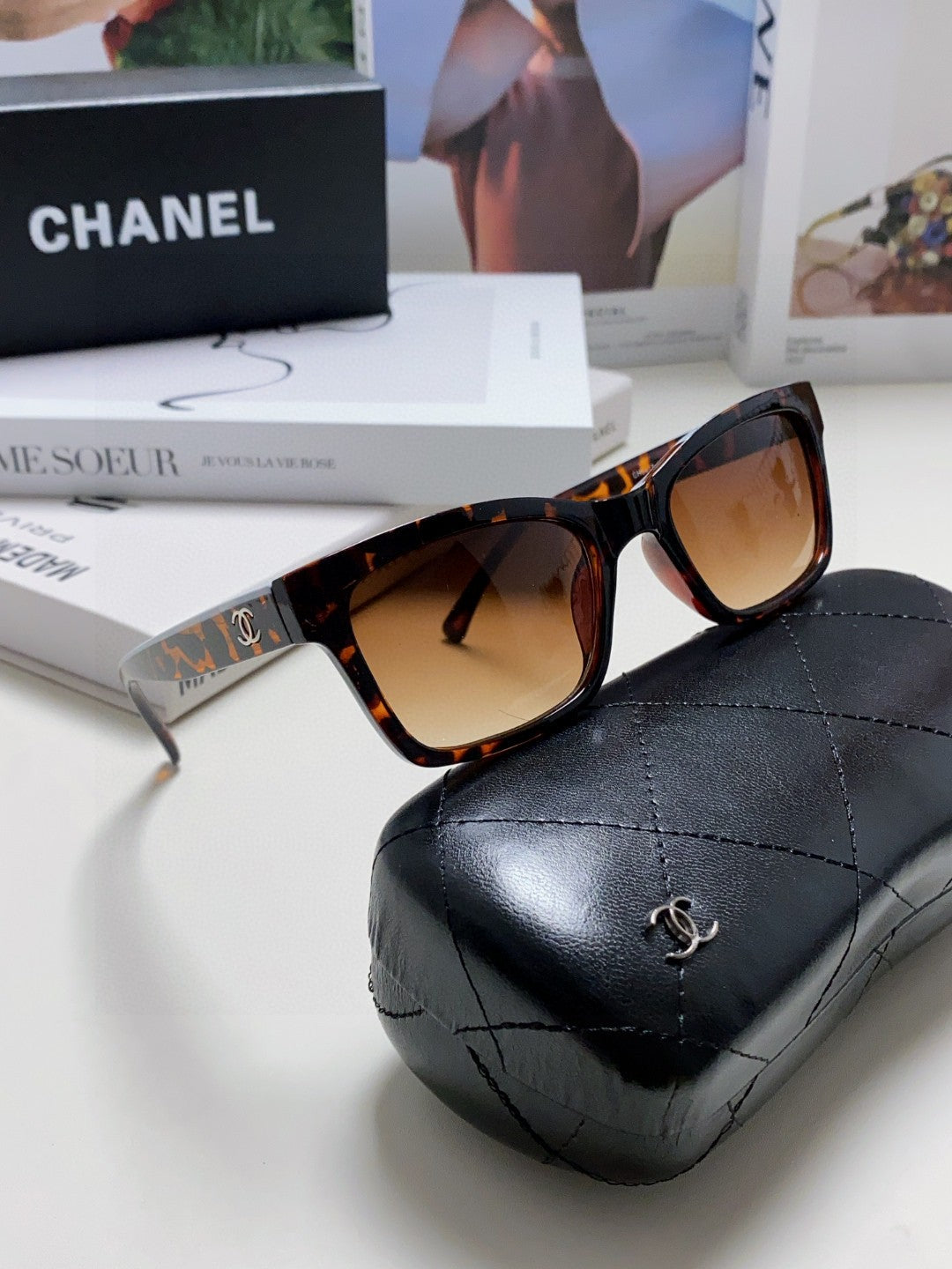 Chanel Square Brown Lens Sunglasses for Women - detail image 6