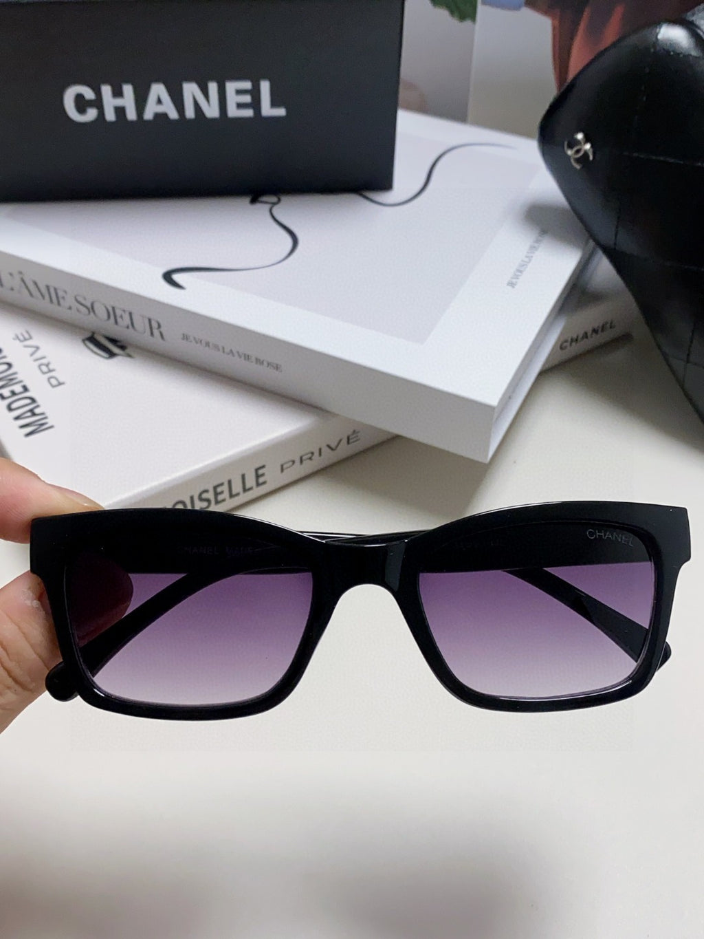 Chanel Square Gray Lens Sunglasses for Women - detail image 2