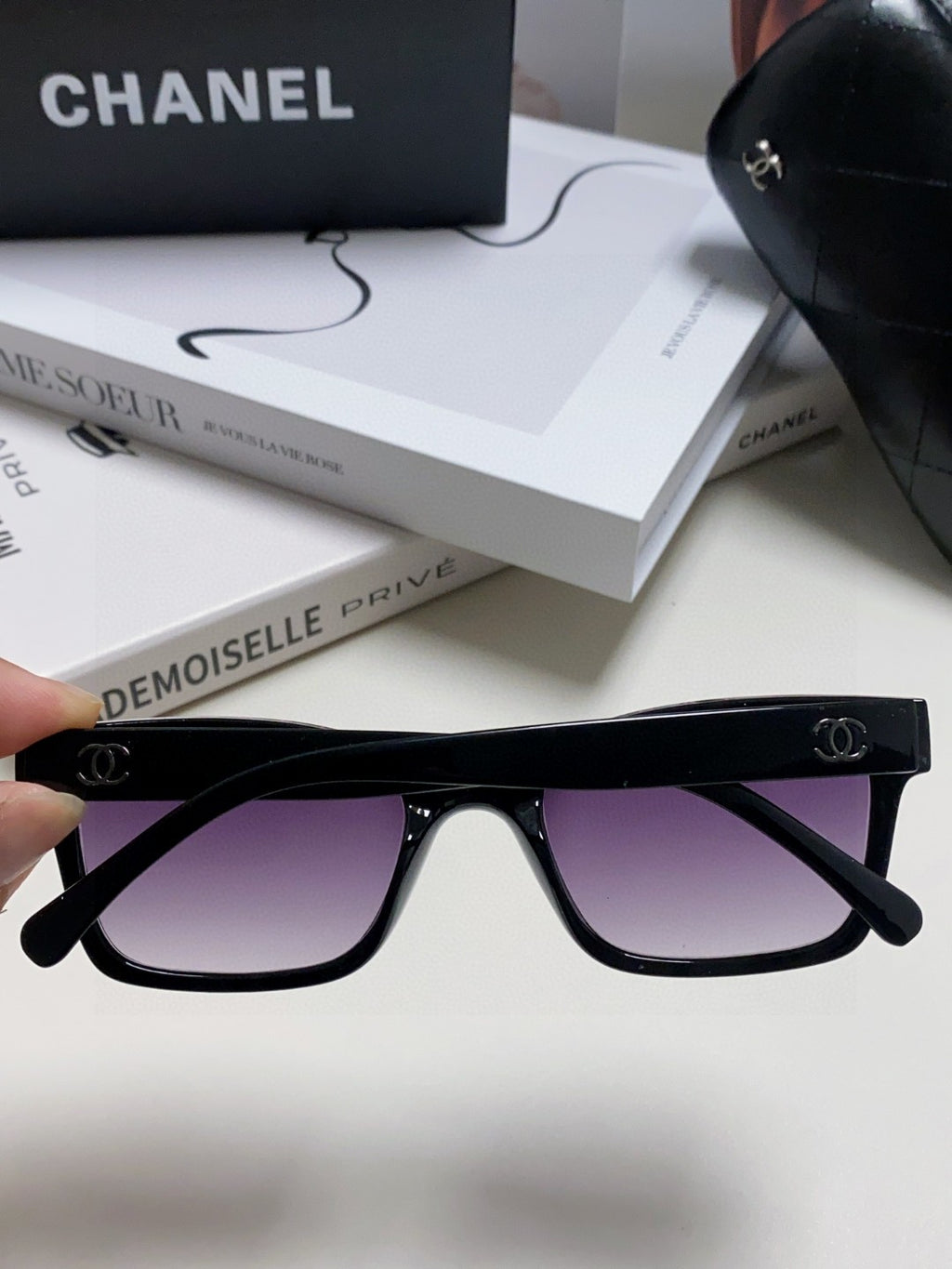 Chanel Square Gray Lens Sunglasses for Women - detail image 3