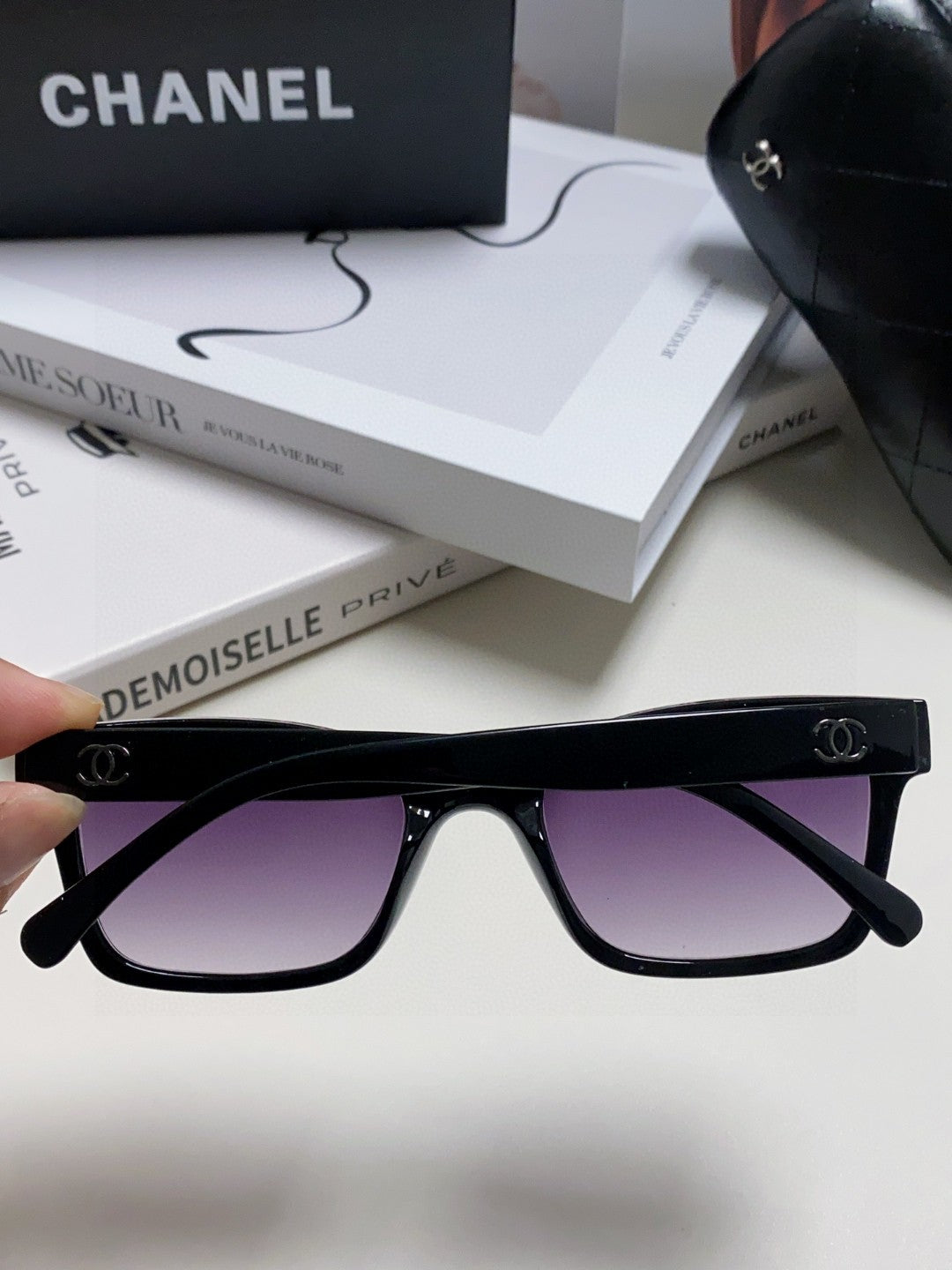 Chanel Square Gray Lens Sunglasses for Women - detail image 3